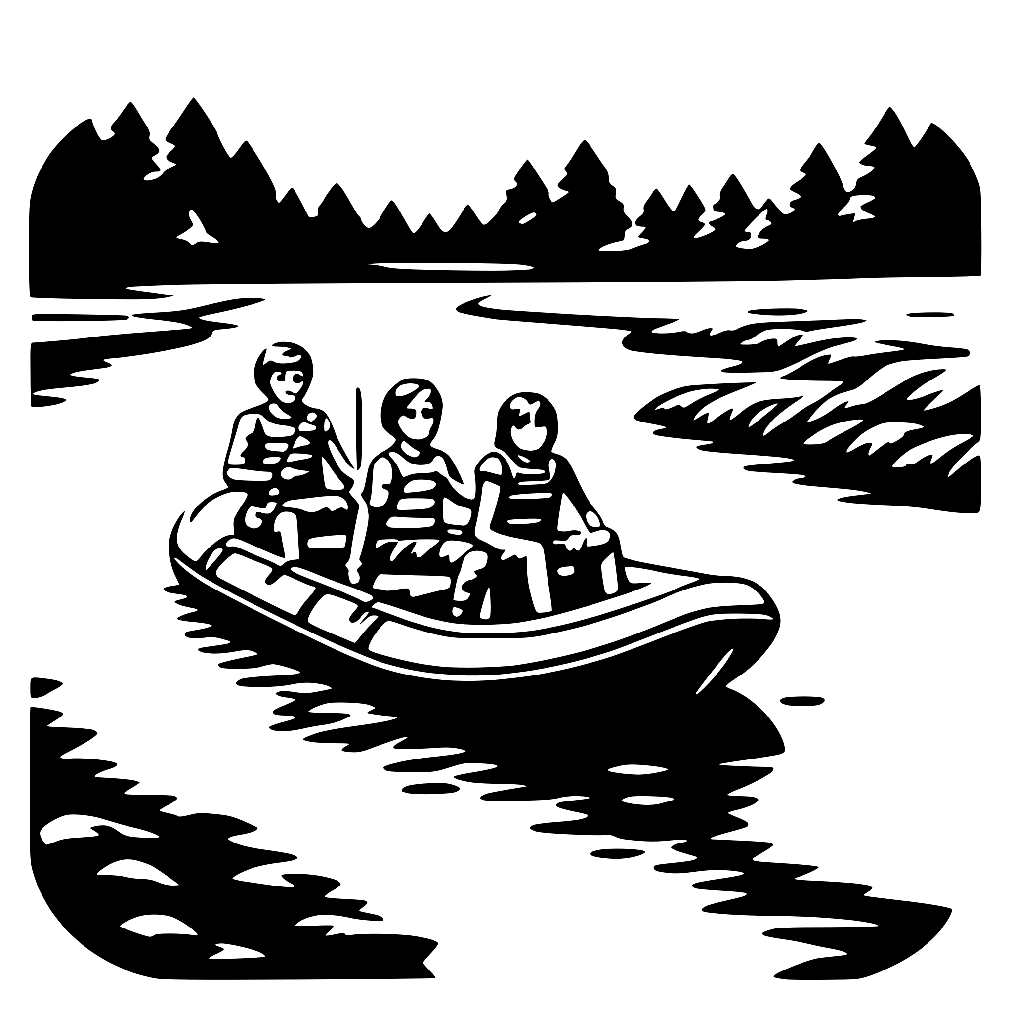 AI-generated SVG of a river rafting