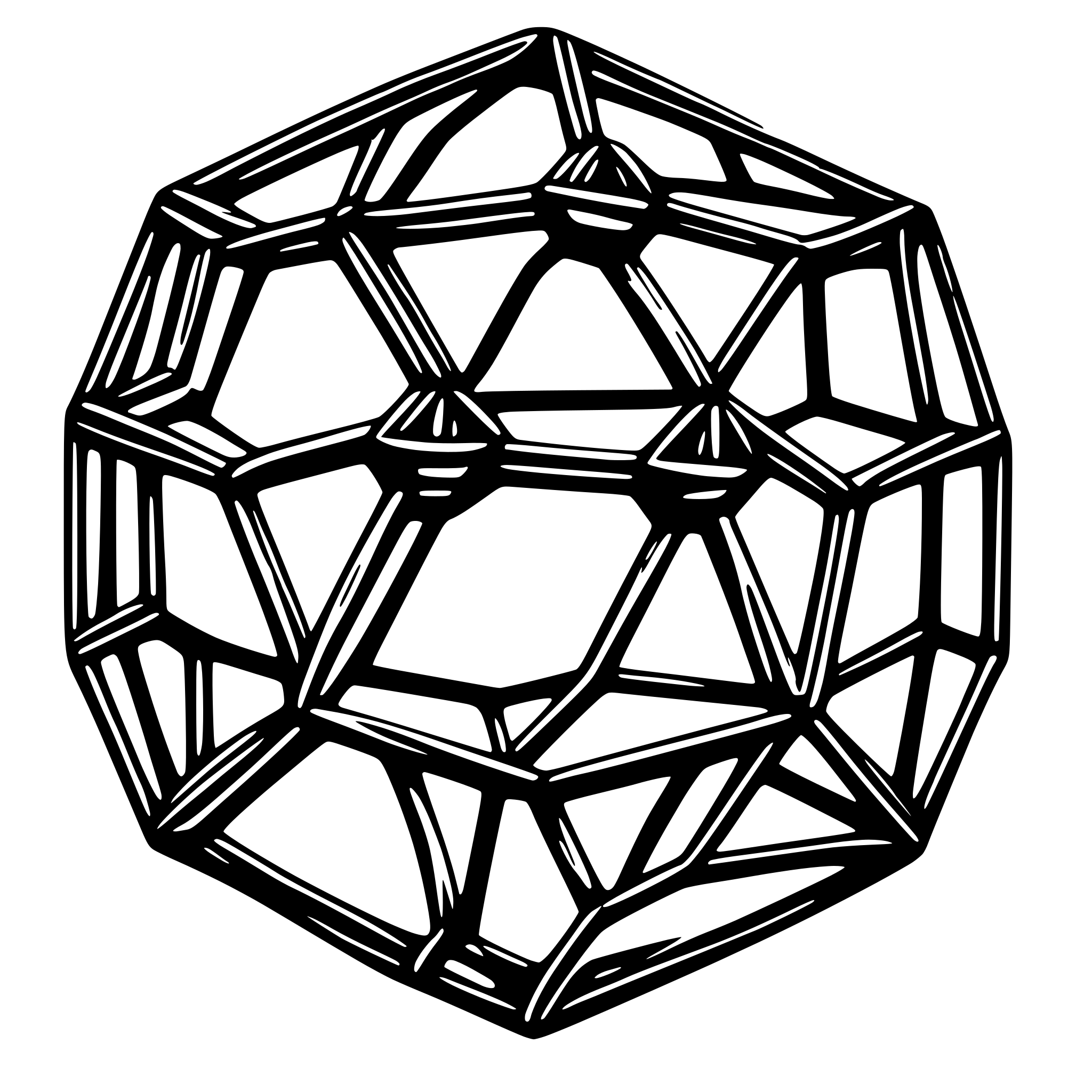 AI-generated SVG of a dodecahedron interwoven with teal thread