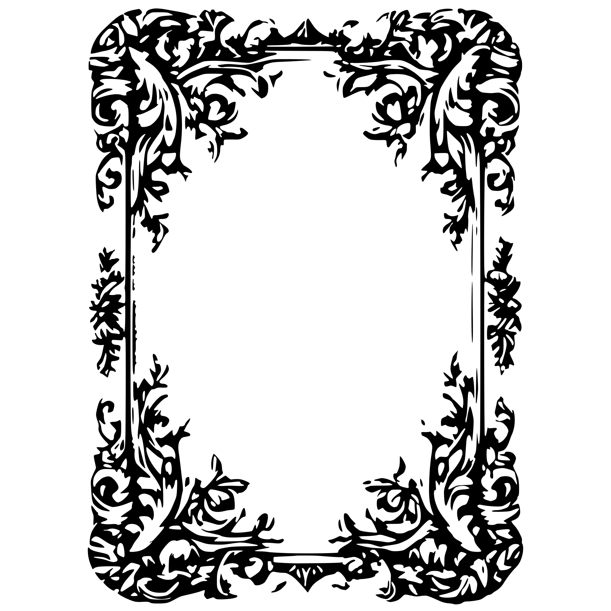AI-generated SVG of a vintage baroque floral filigree frame
