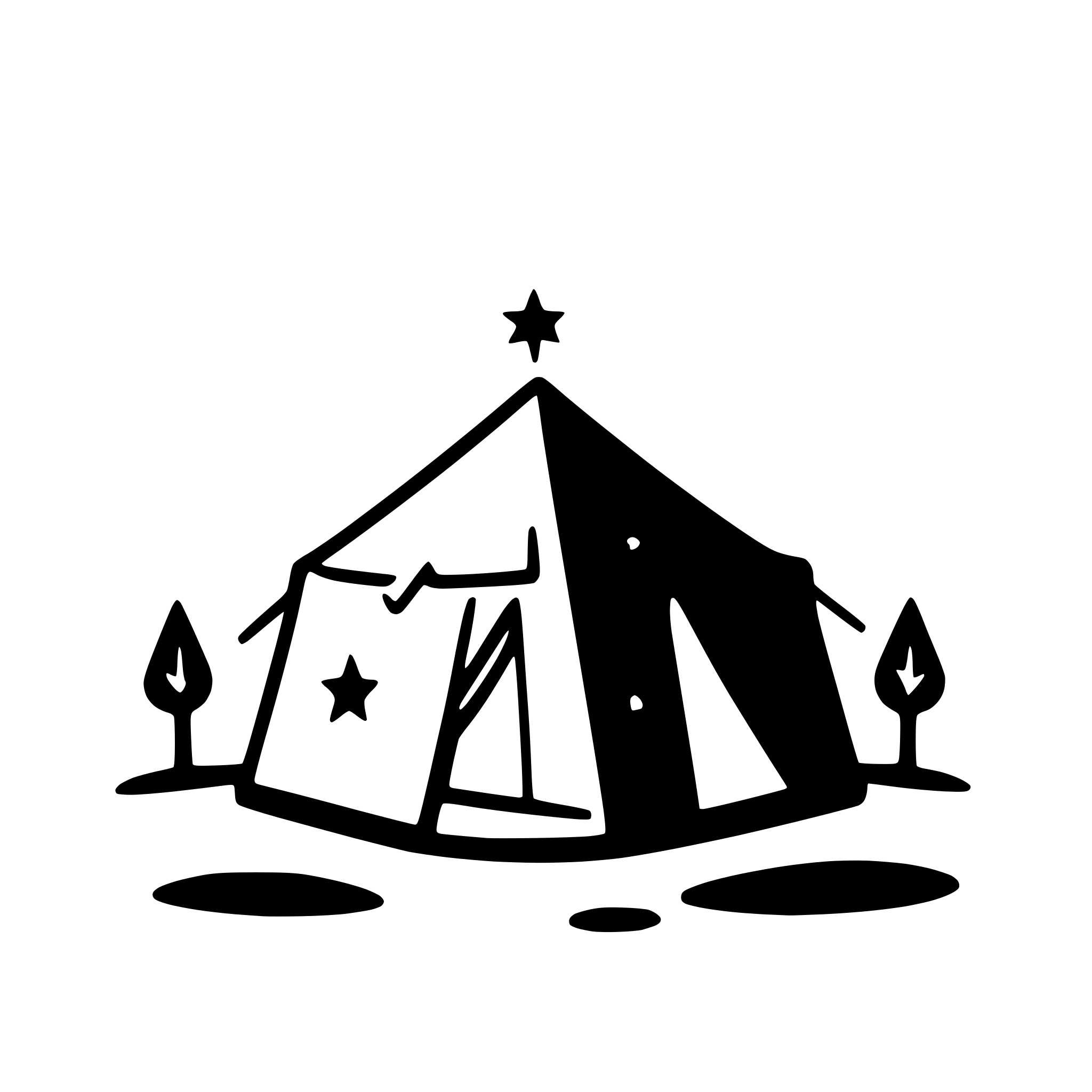 AI-generated SVG of a tent under starry sky
