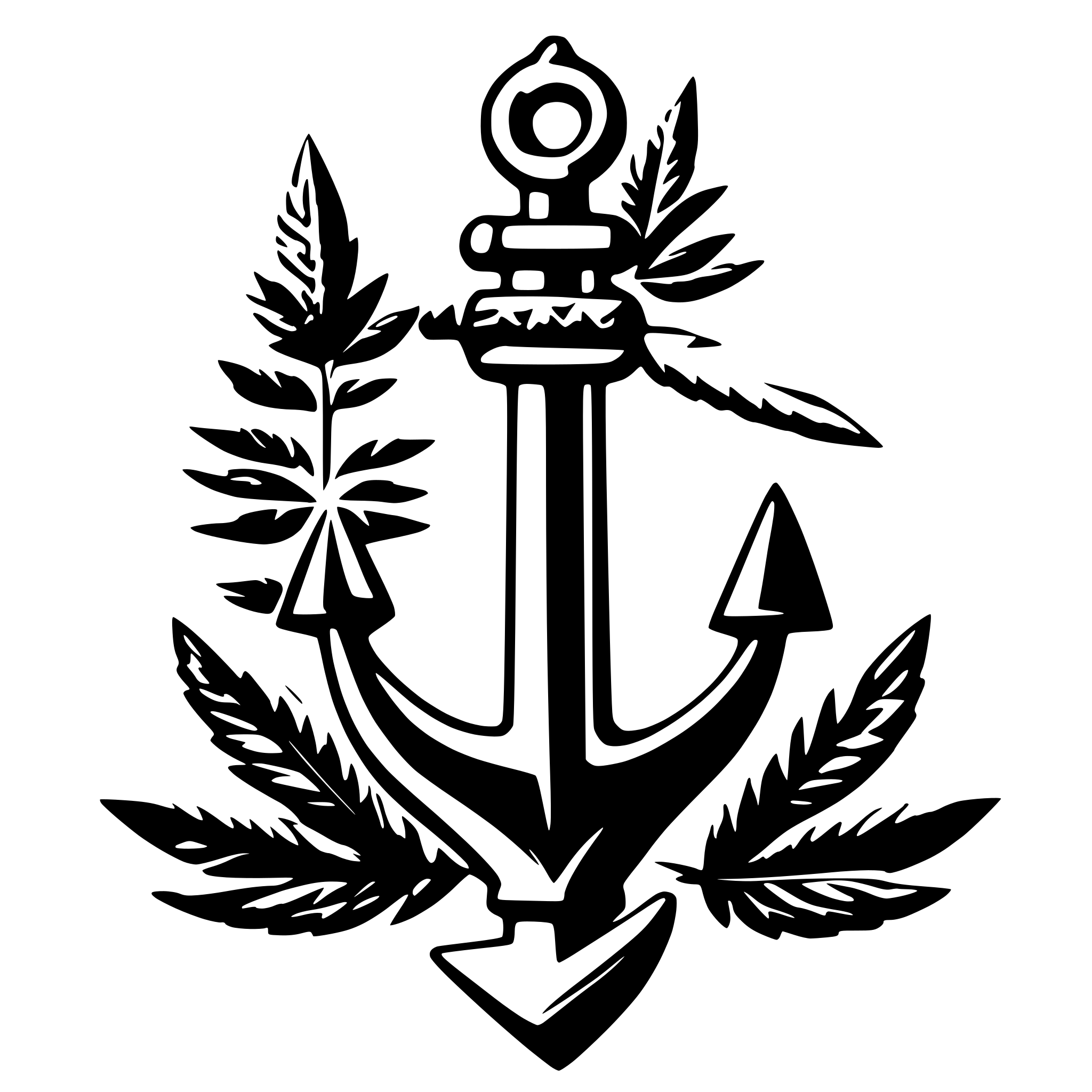 AI-generated SVG of 'anchor with cannabis leaf'