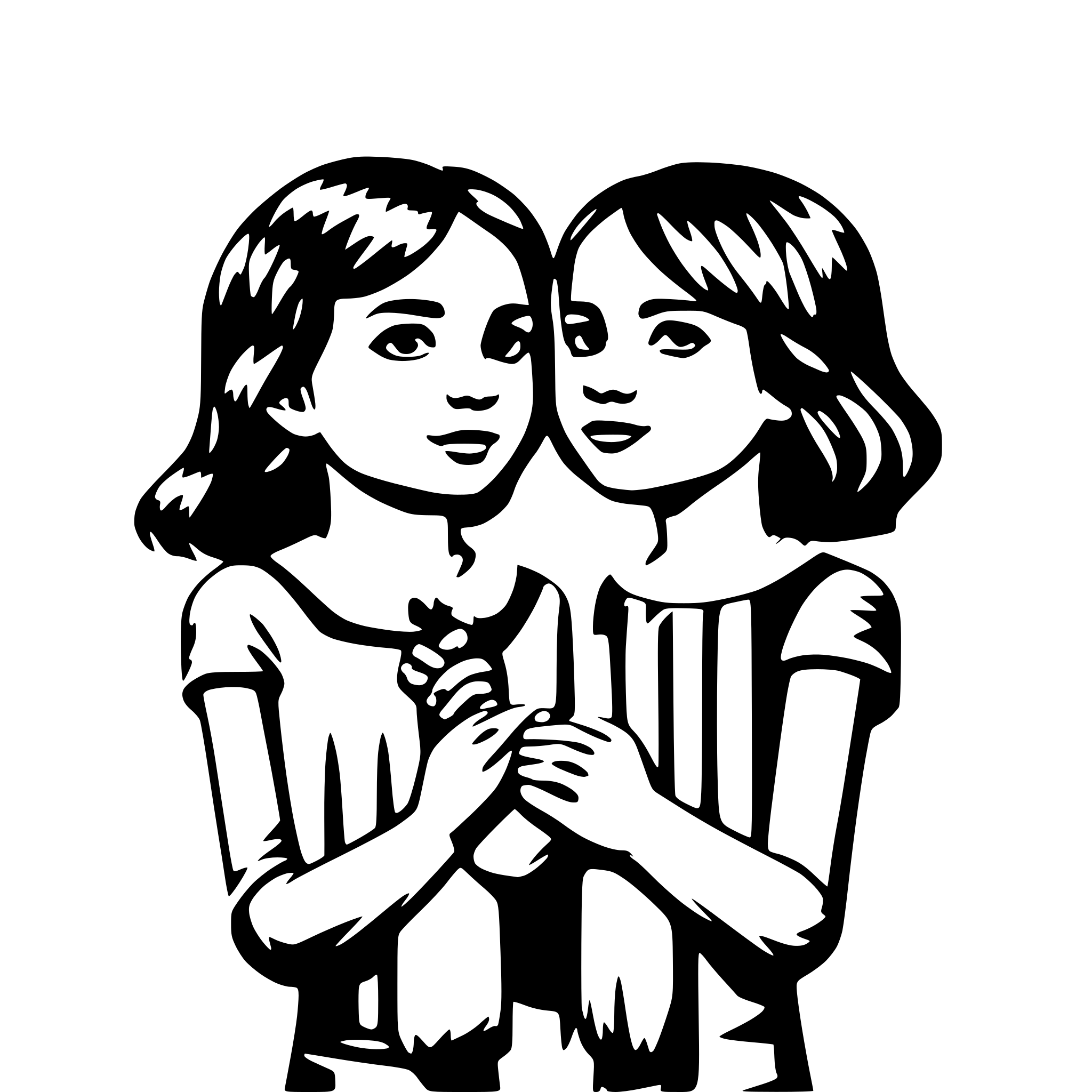 AI-generated SVG of a 12 Children holdng hands