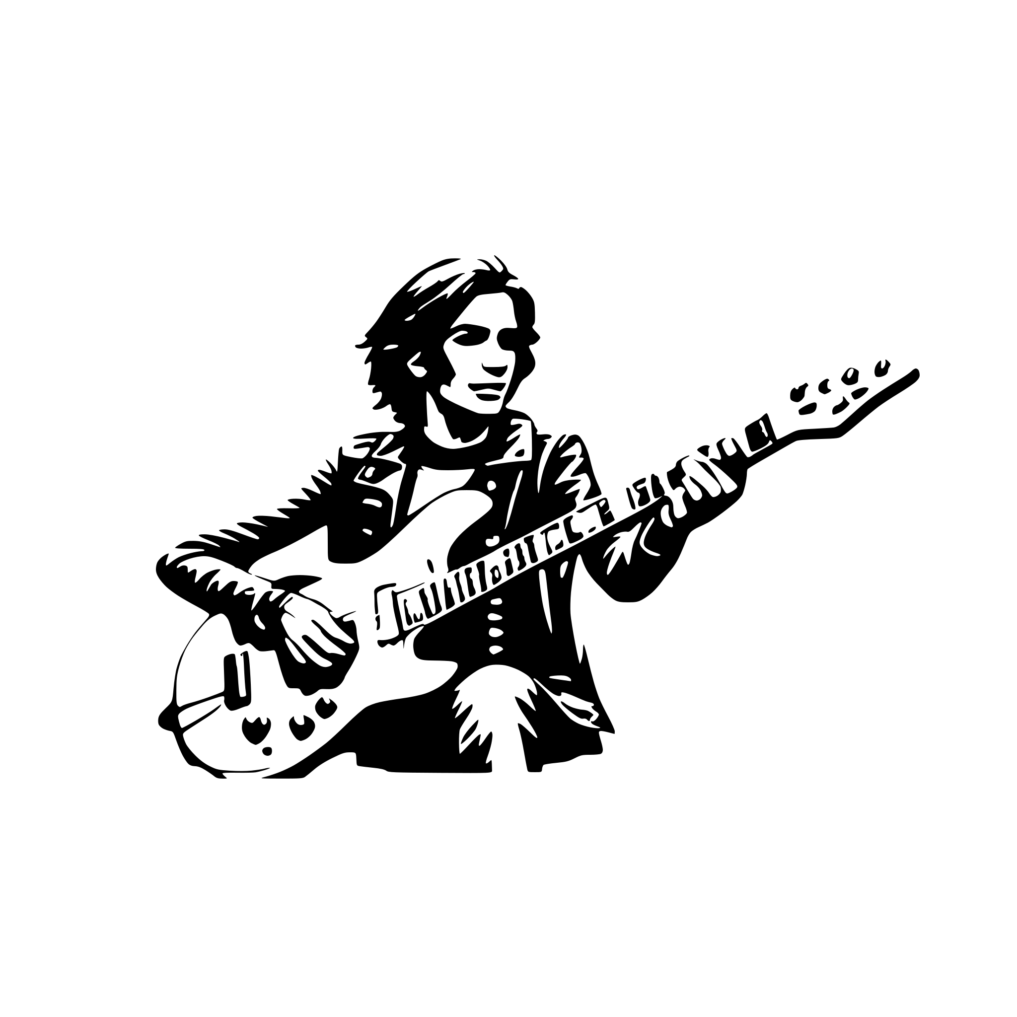 AI-generated SVG of a a man, playing an electric guitar, the comic style, front view AI-generated SVG of a a man, playing an electric guitar, the comic style, front view