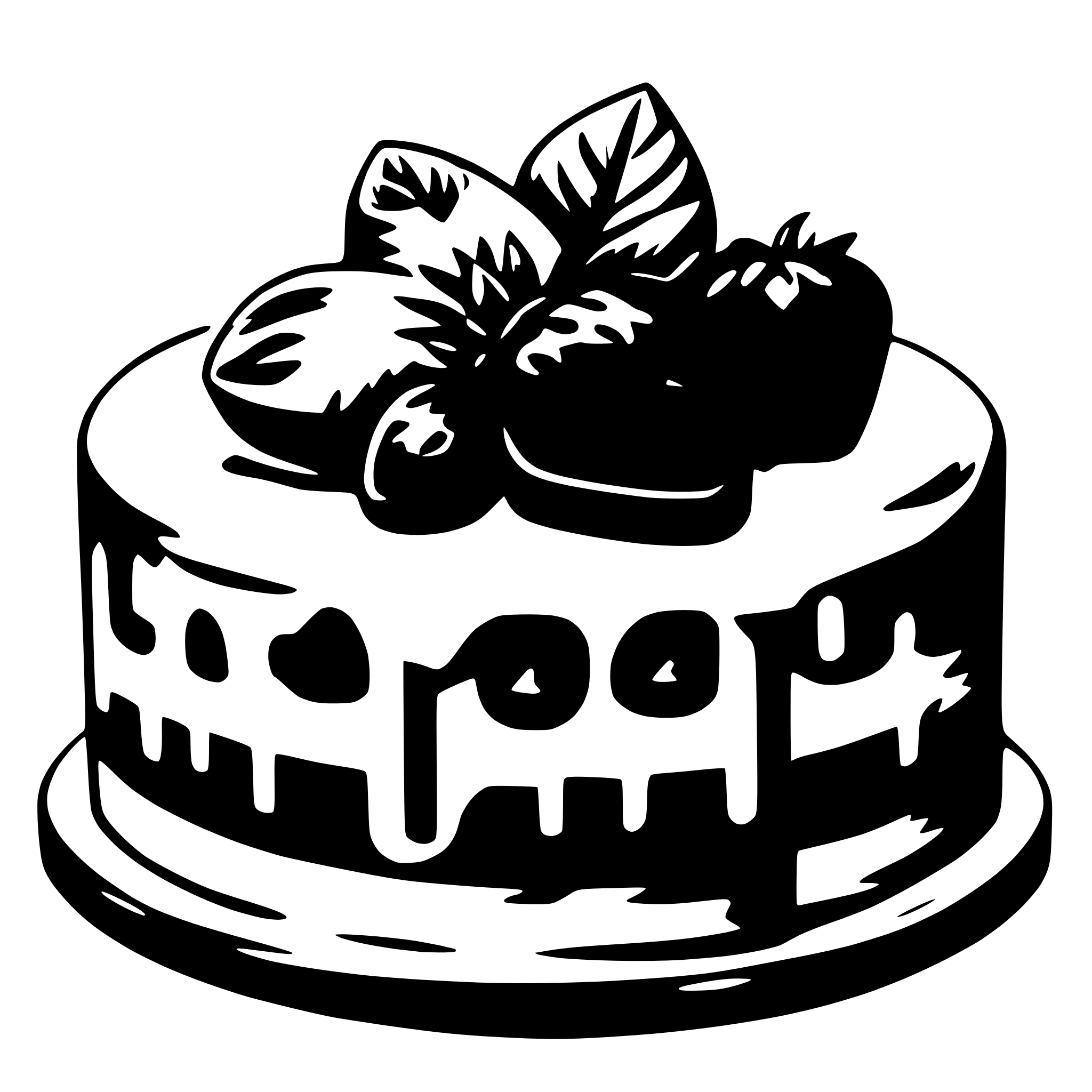 AI-generated SVG of a strawberry cake