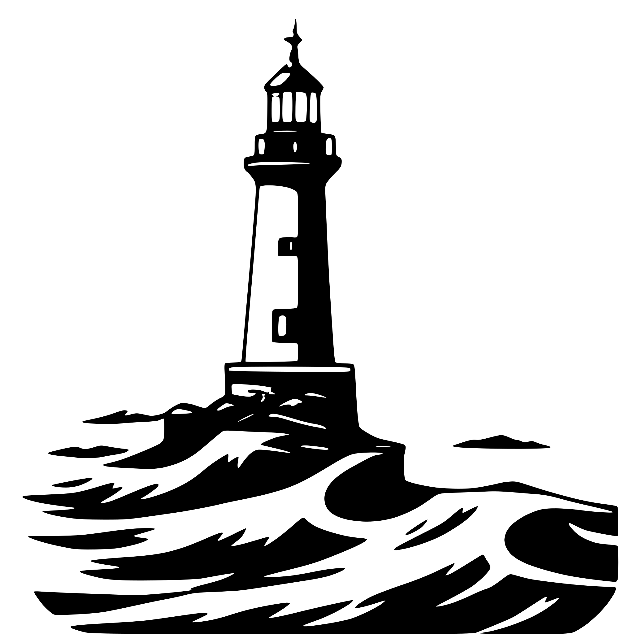 AI-generated SVG of 'LIGHTOUSE WITH WAVES'