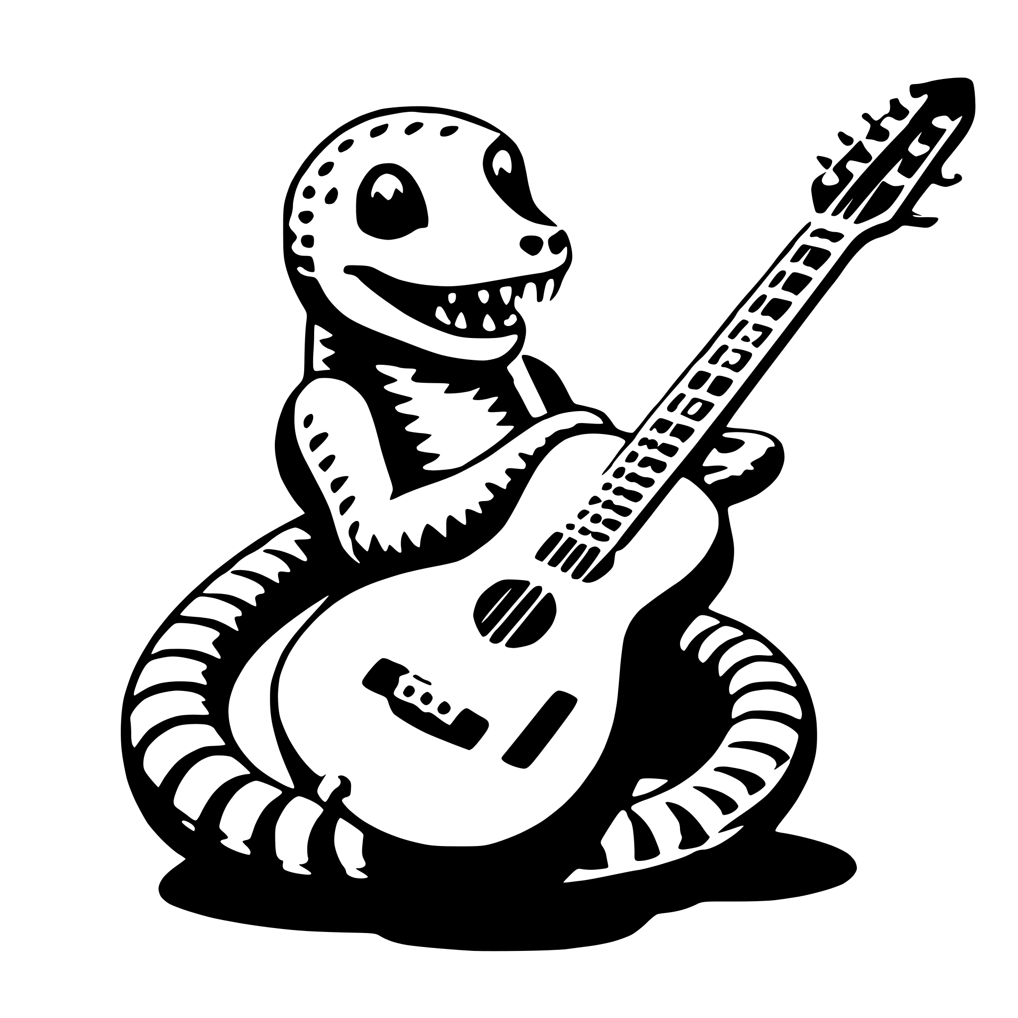 AI-generated SVG of a rattlesnake with guitar