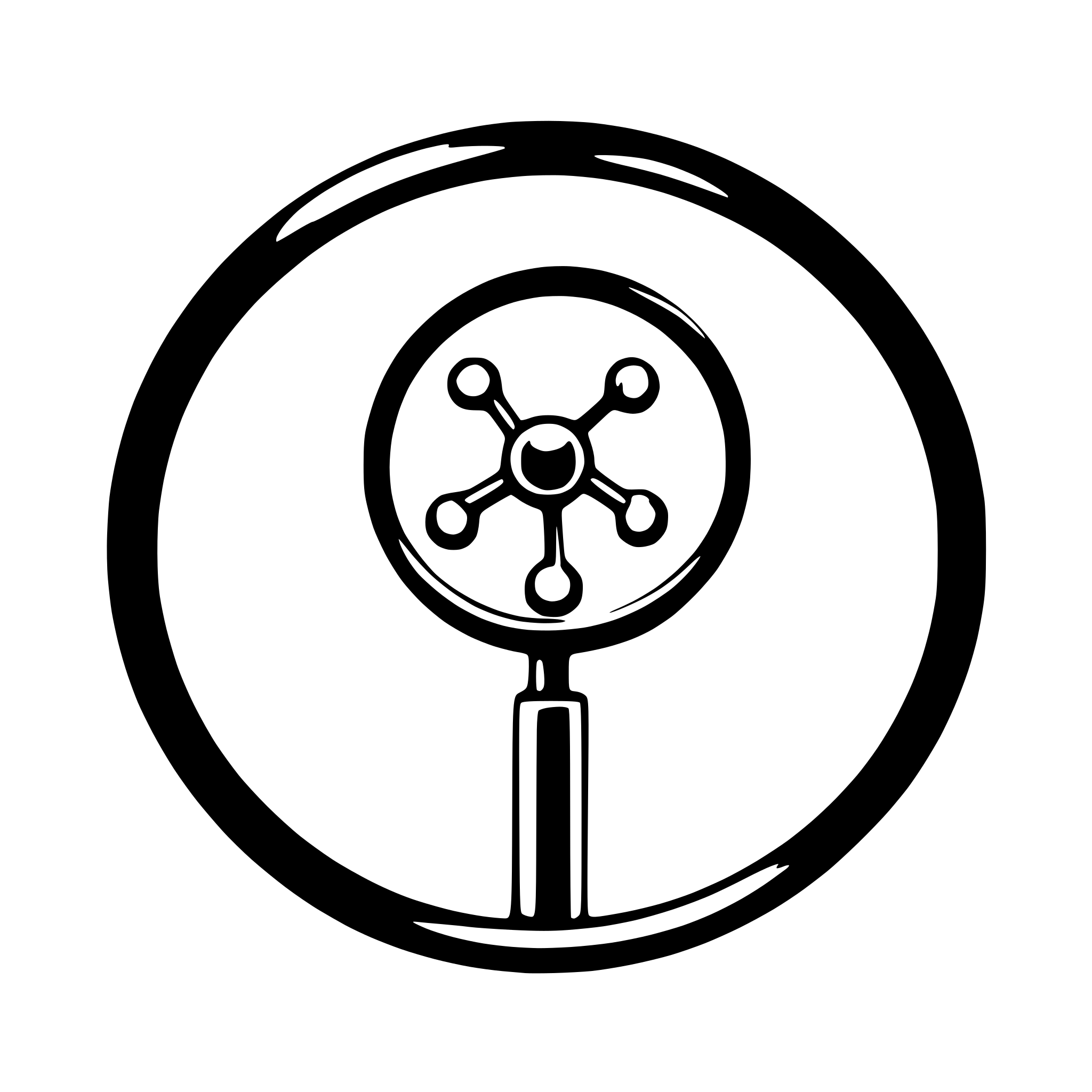 AI-generated SVG of a A molecule structure inside a magnifying lens AI-generated SVG of a A molecule structure inside a magnifying lens