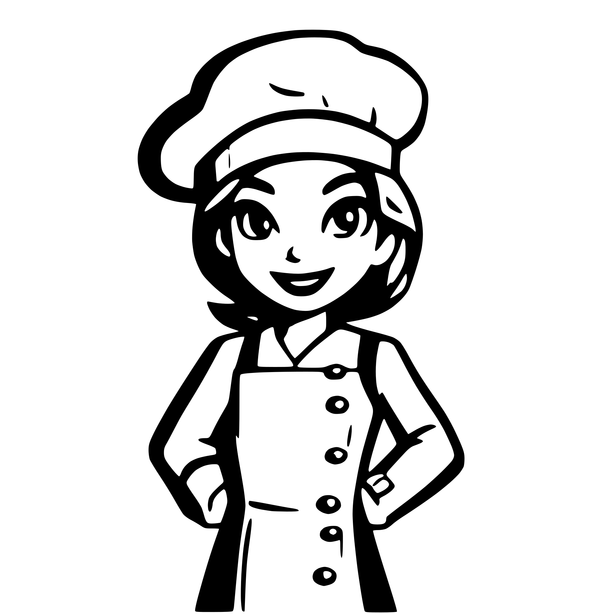 AI-generated SVG of a colored fancy woman chef cartoon svg