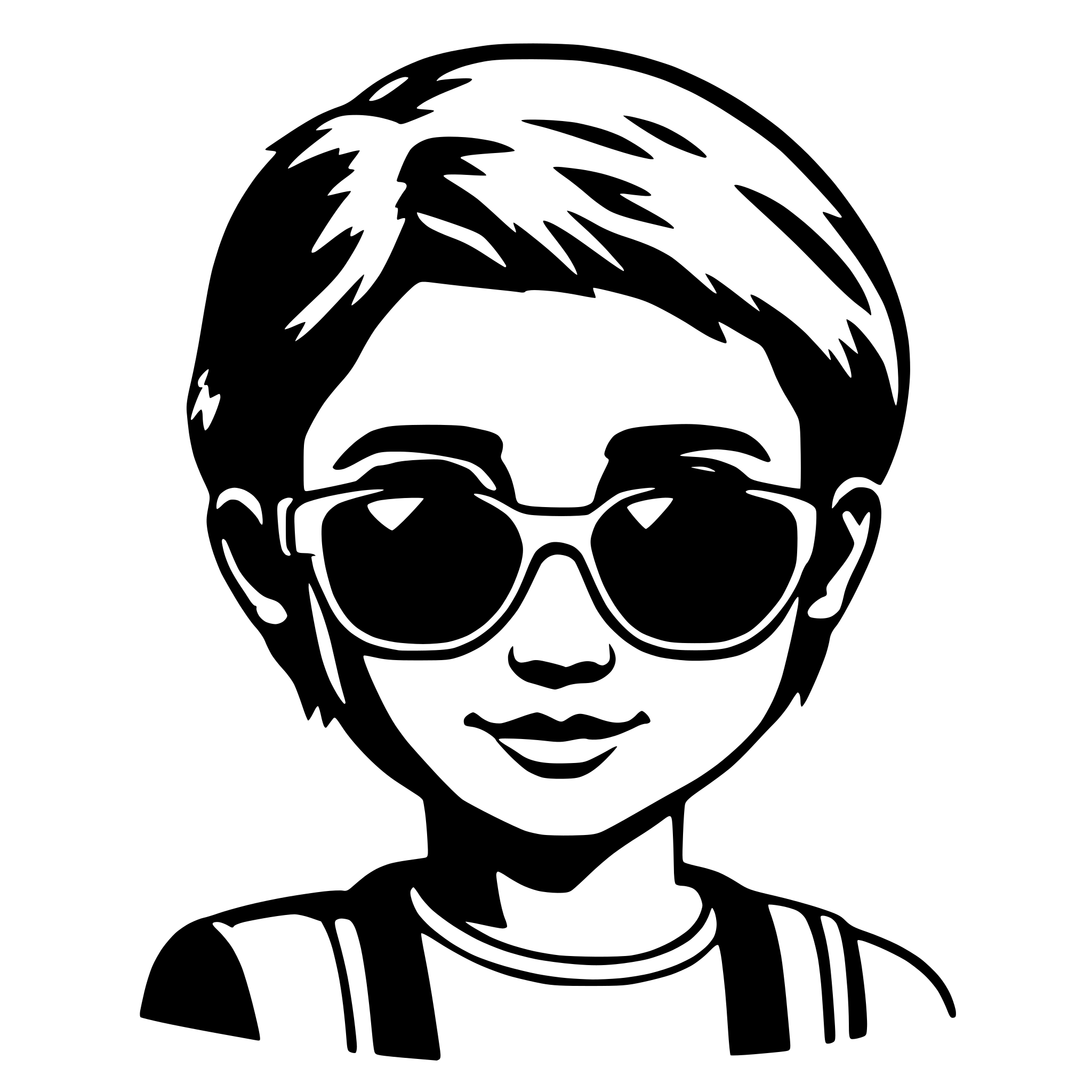 AI-generated SVG of 'Boy avatar with sunglass'