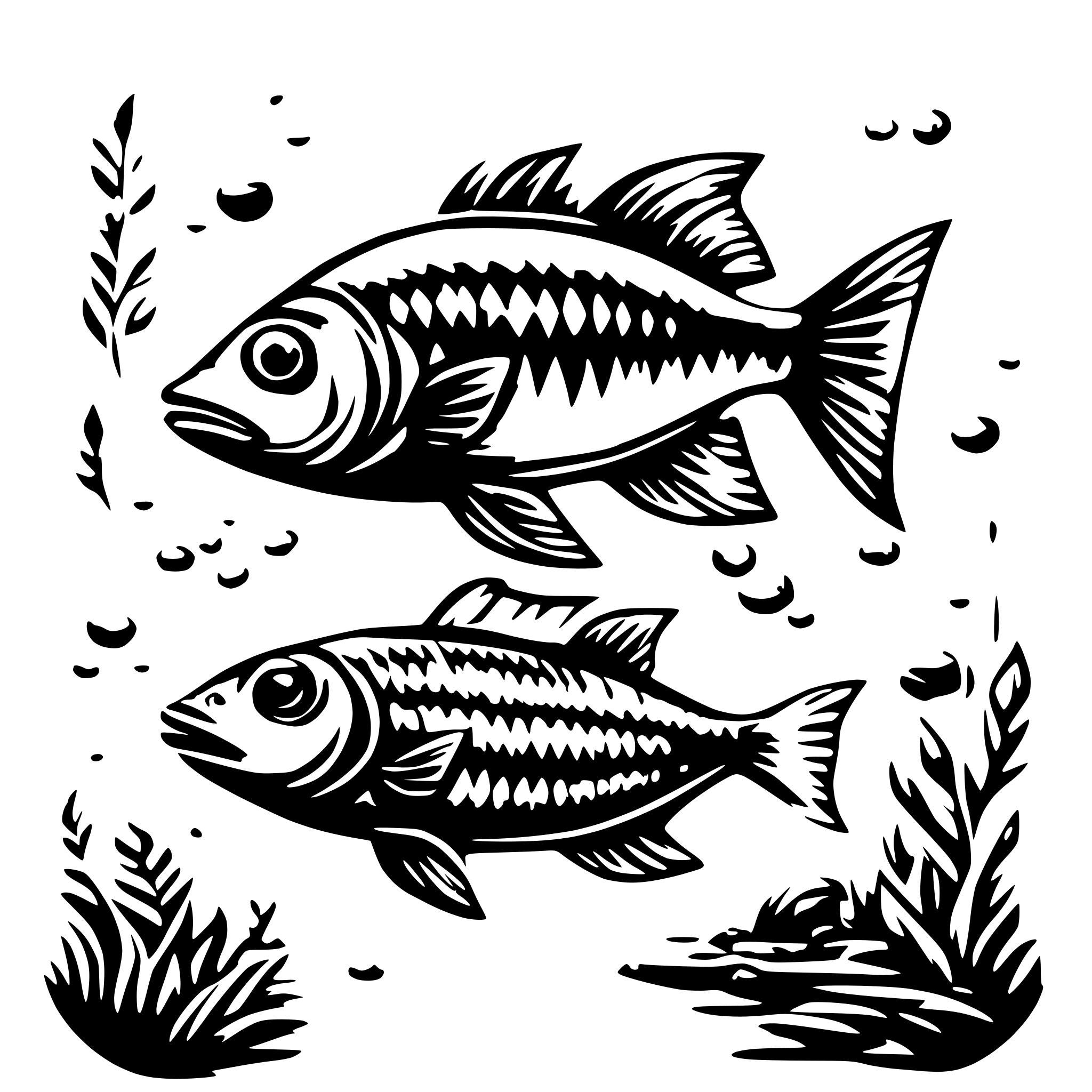 AI-generated SVG of a fishes