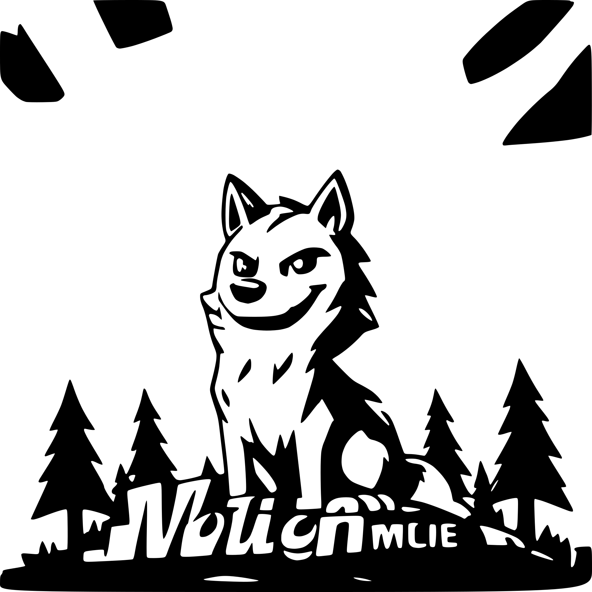 AI-generated SVG of a cute Wolf howling at the moon that says "Wolfe Pack Leader Part Deux" in an action font