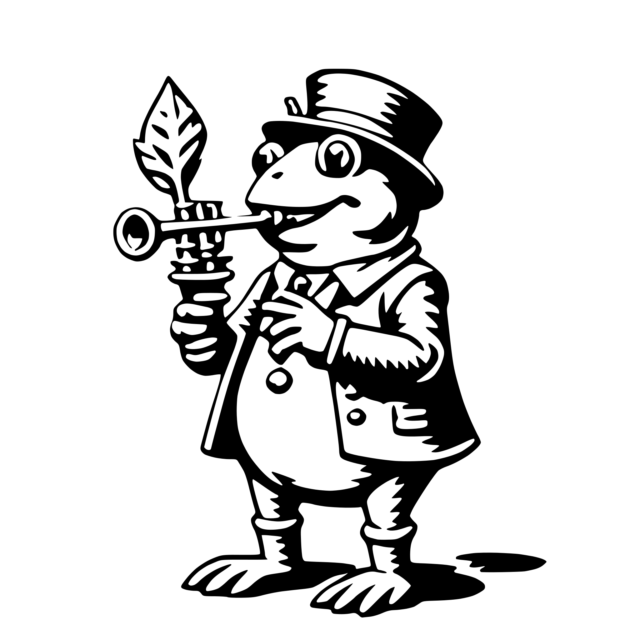 AI-generated SVG of 'toad with trumpet'