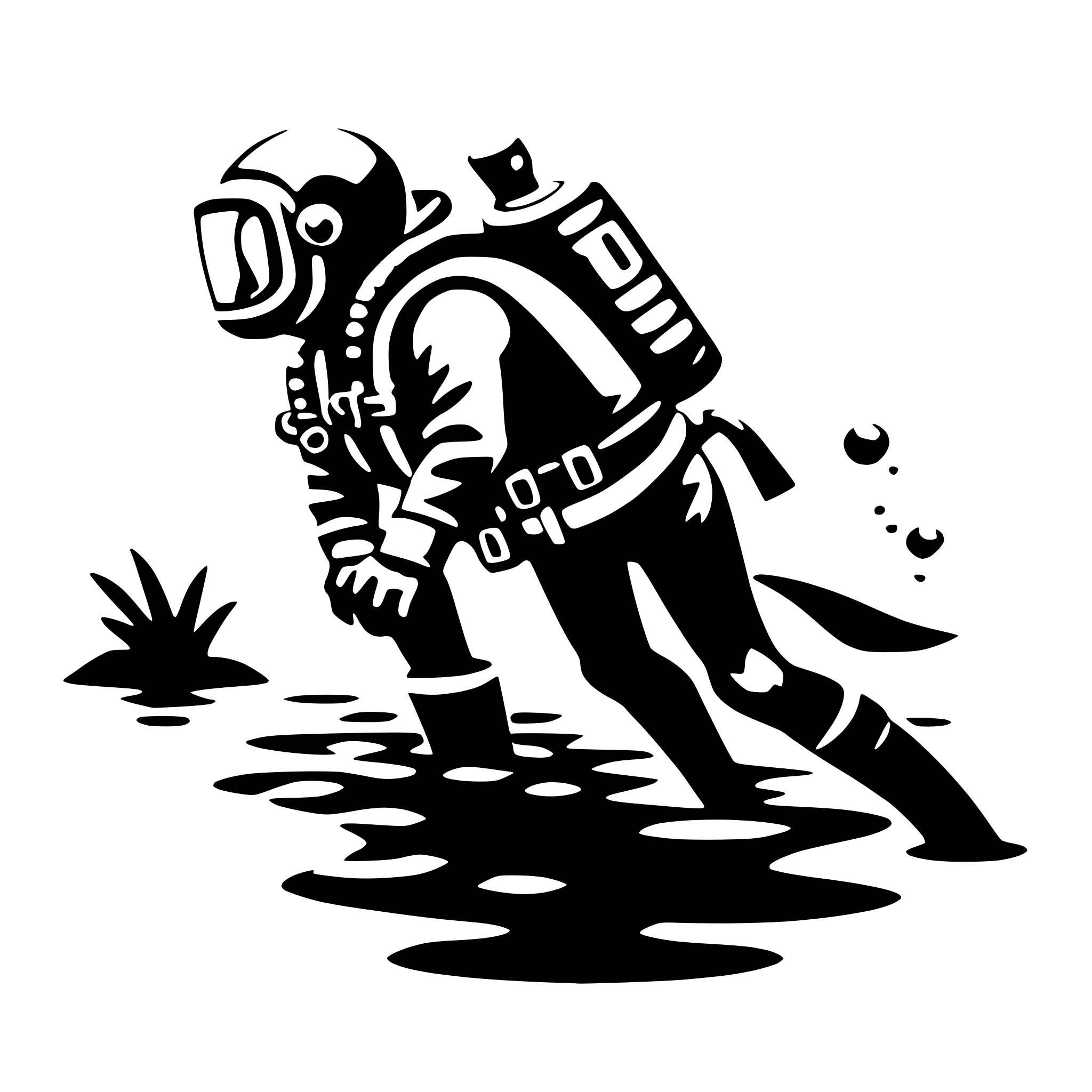 AI-generated SVG of 'Scuba dive'