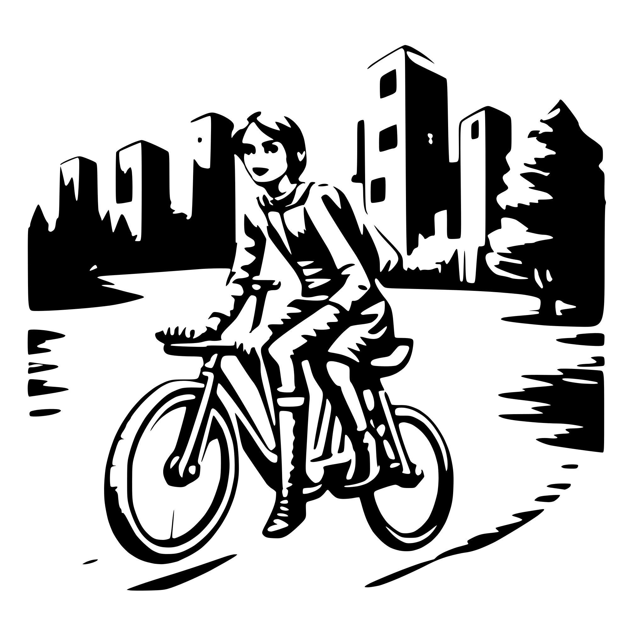 AI-generated SVG of a A cycle with person hurriding