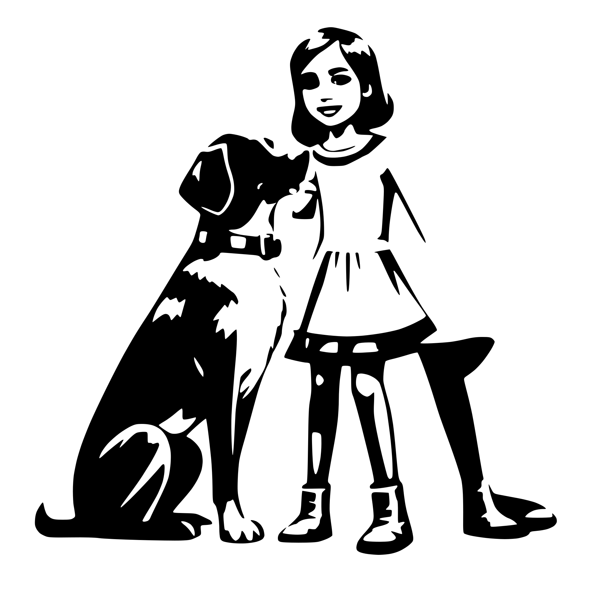 AI-generated SVG of 'girl width a dog'