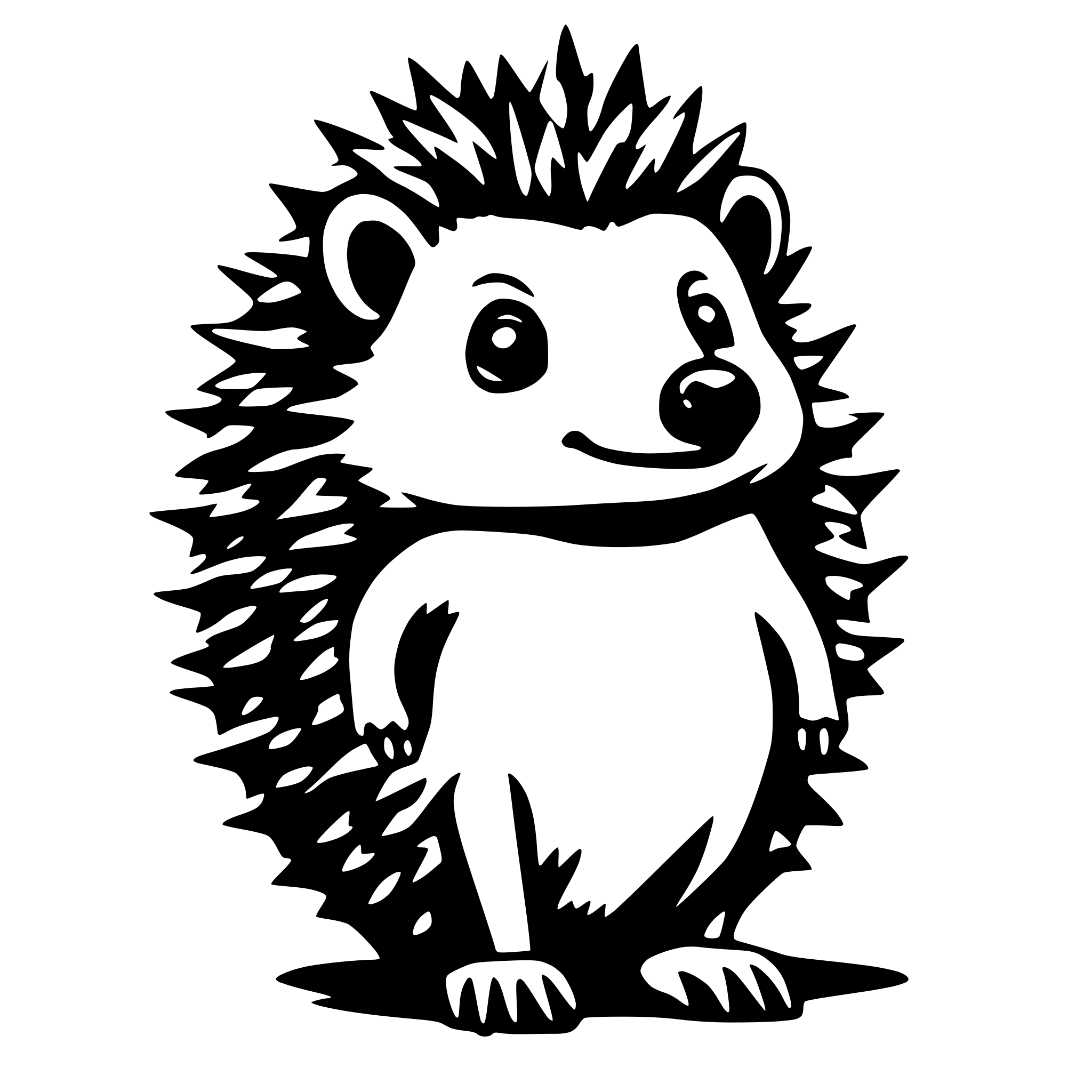 AI-generated SVG of a hedgehog cute animal displaying spikes