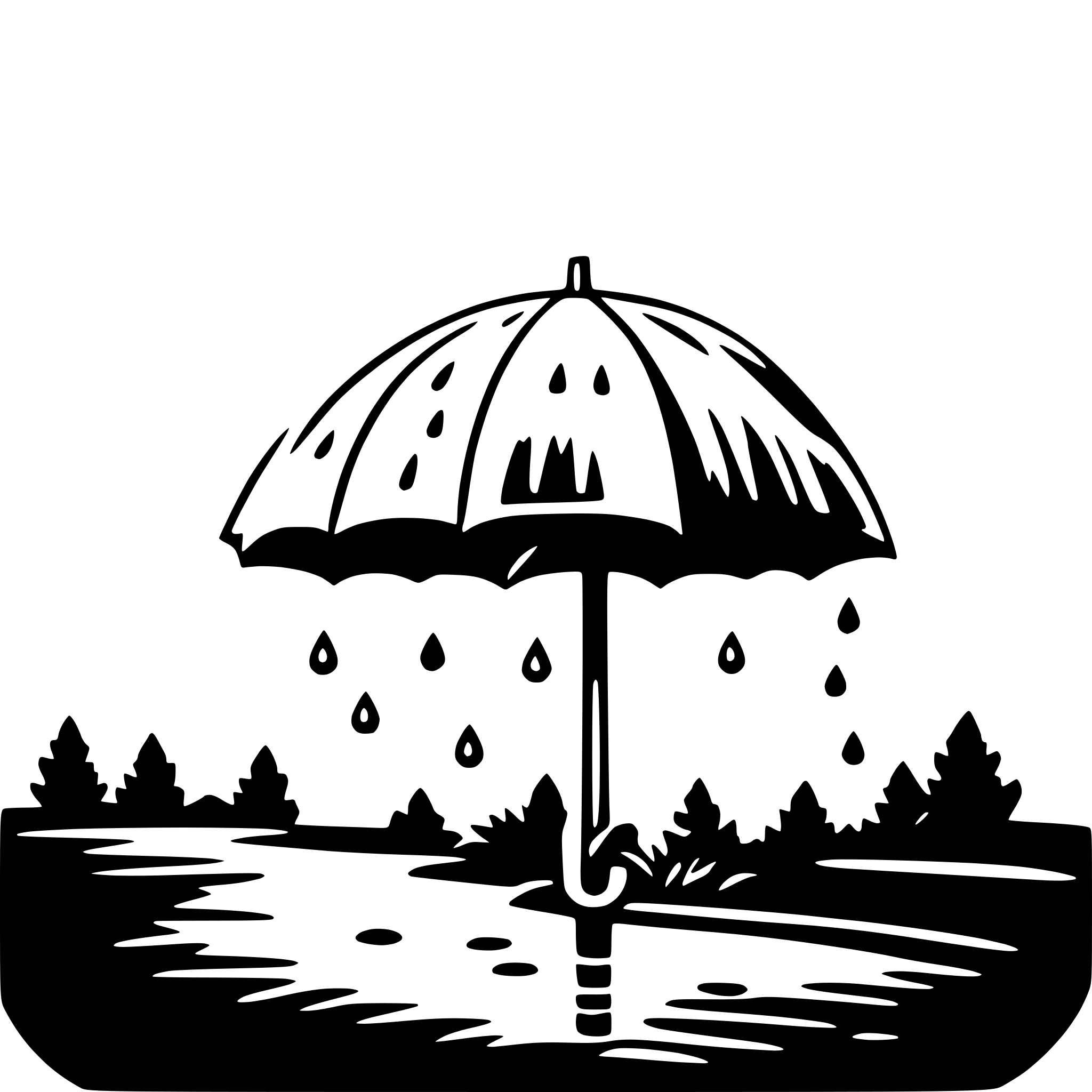 AI-generated SVG of 'rainbow with rain'