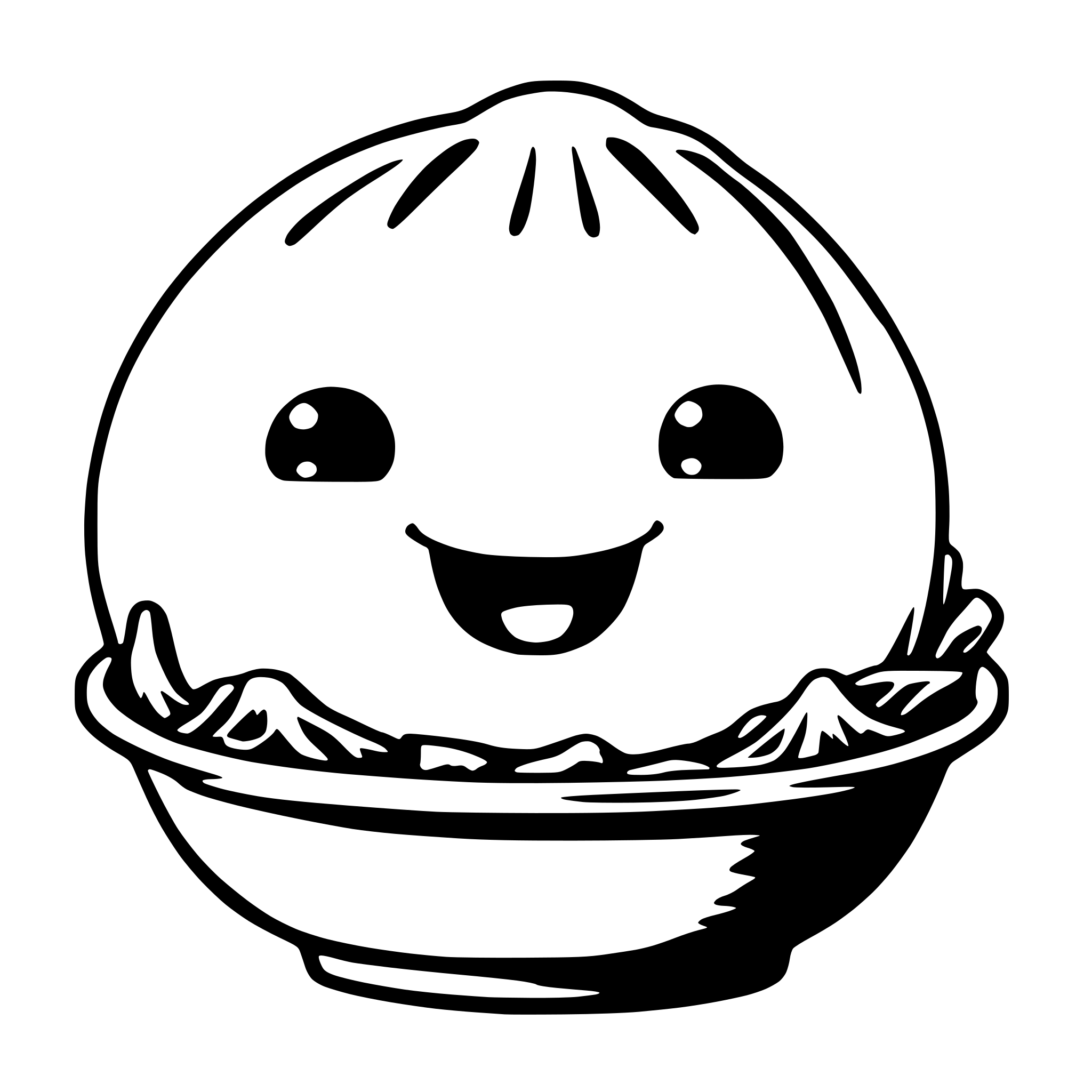AI-generated SVG of 'kawaii soup dumpling smiling'