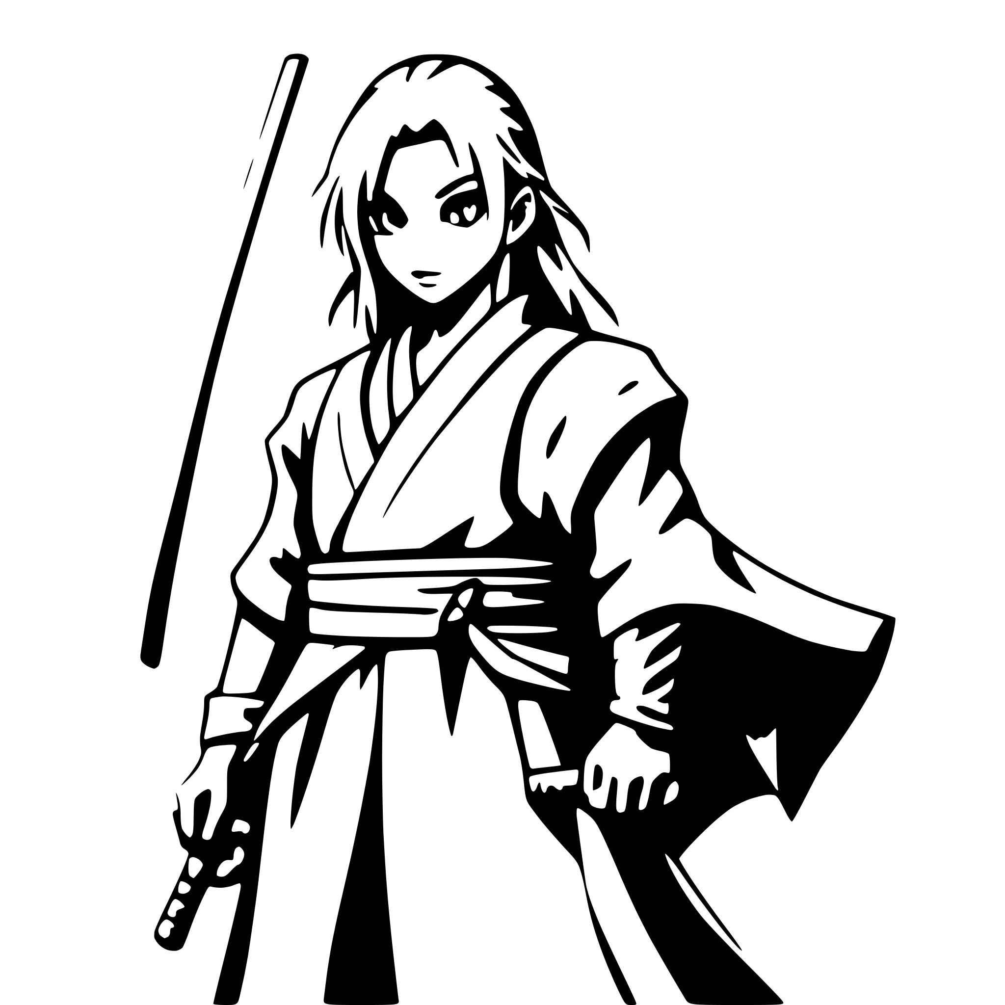 AI-generated SVG of a samurai with torn banner