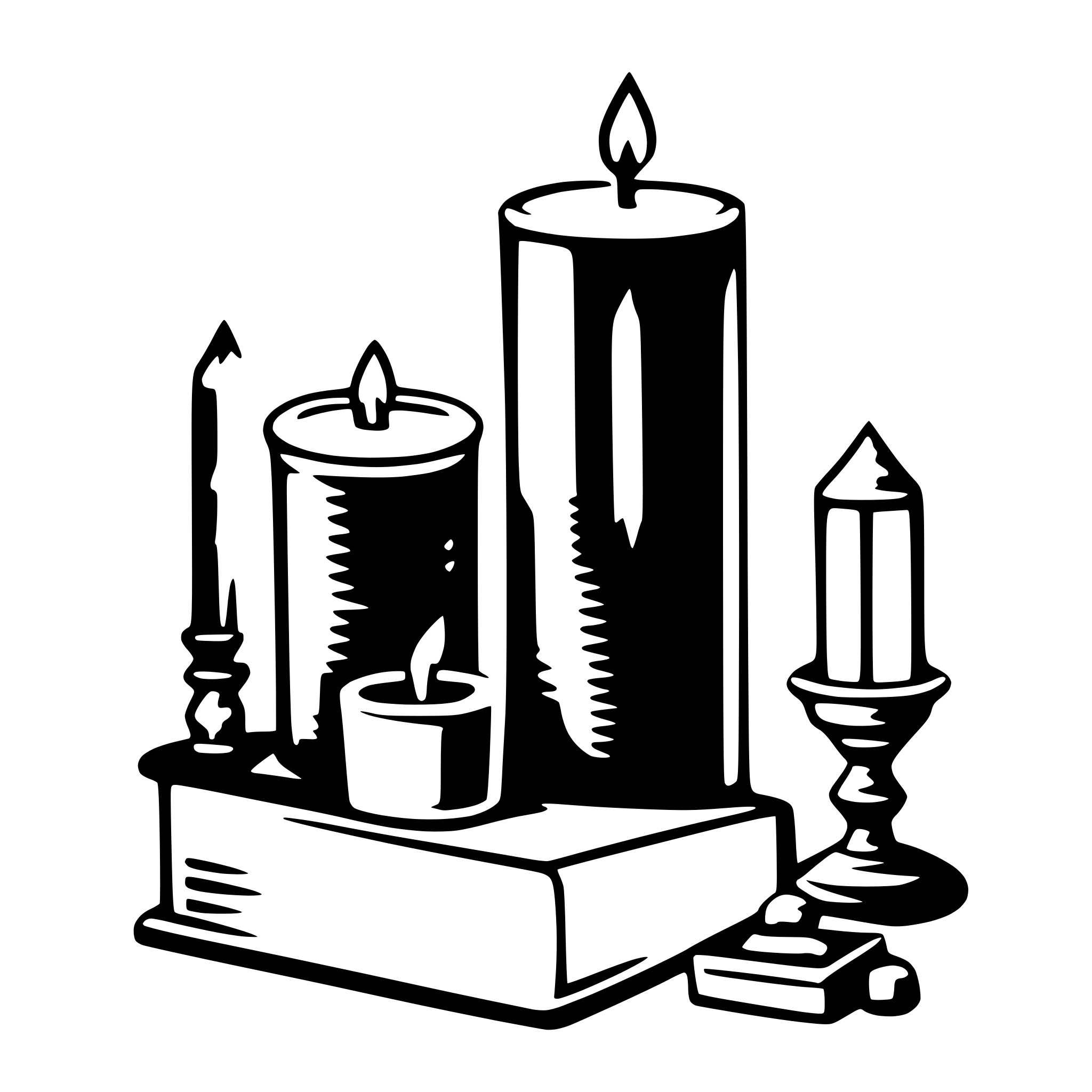 AI-generated SVG of a books and candle