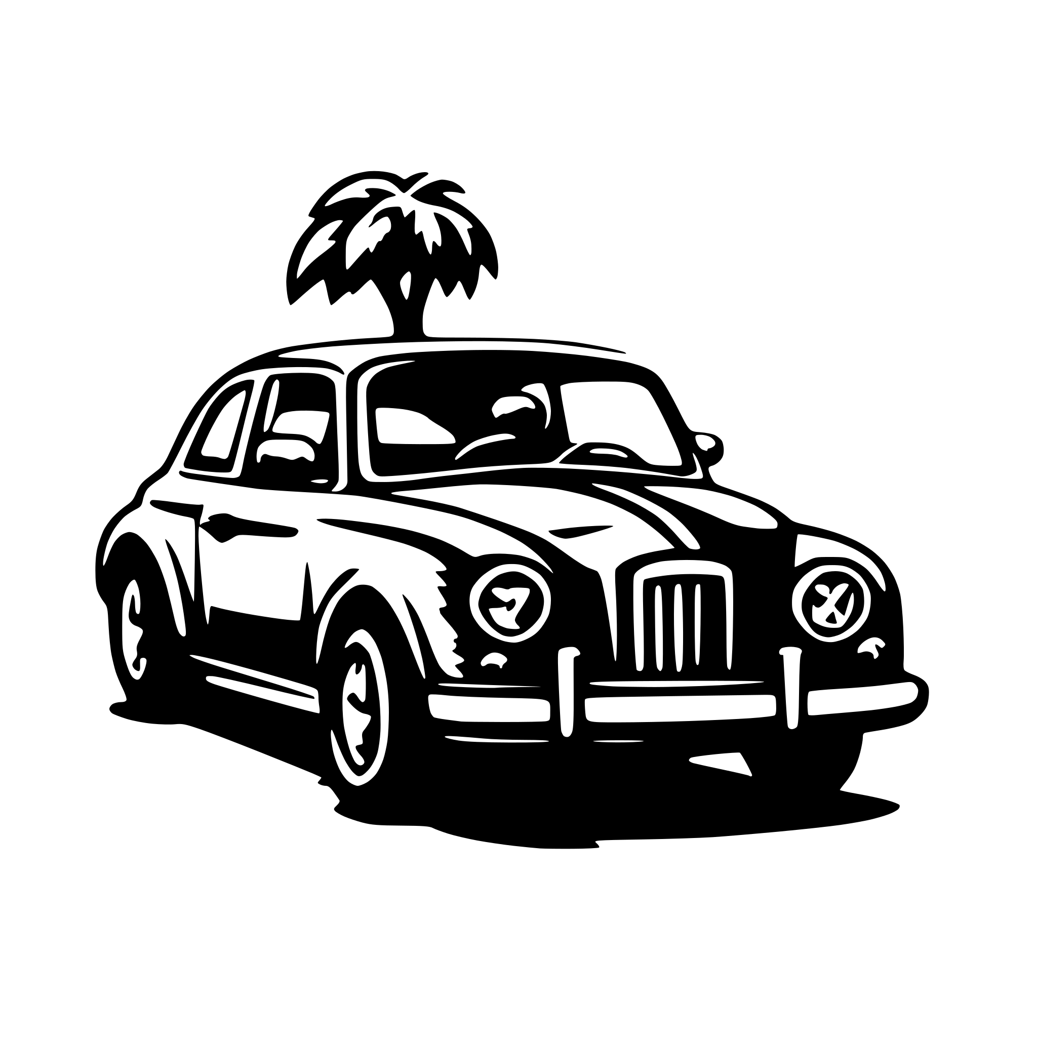 AI-generated SVG of a California raised car decal