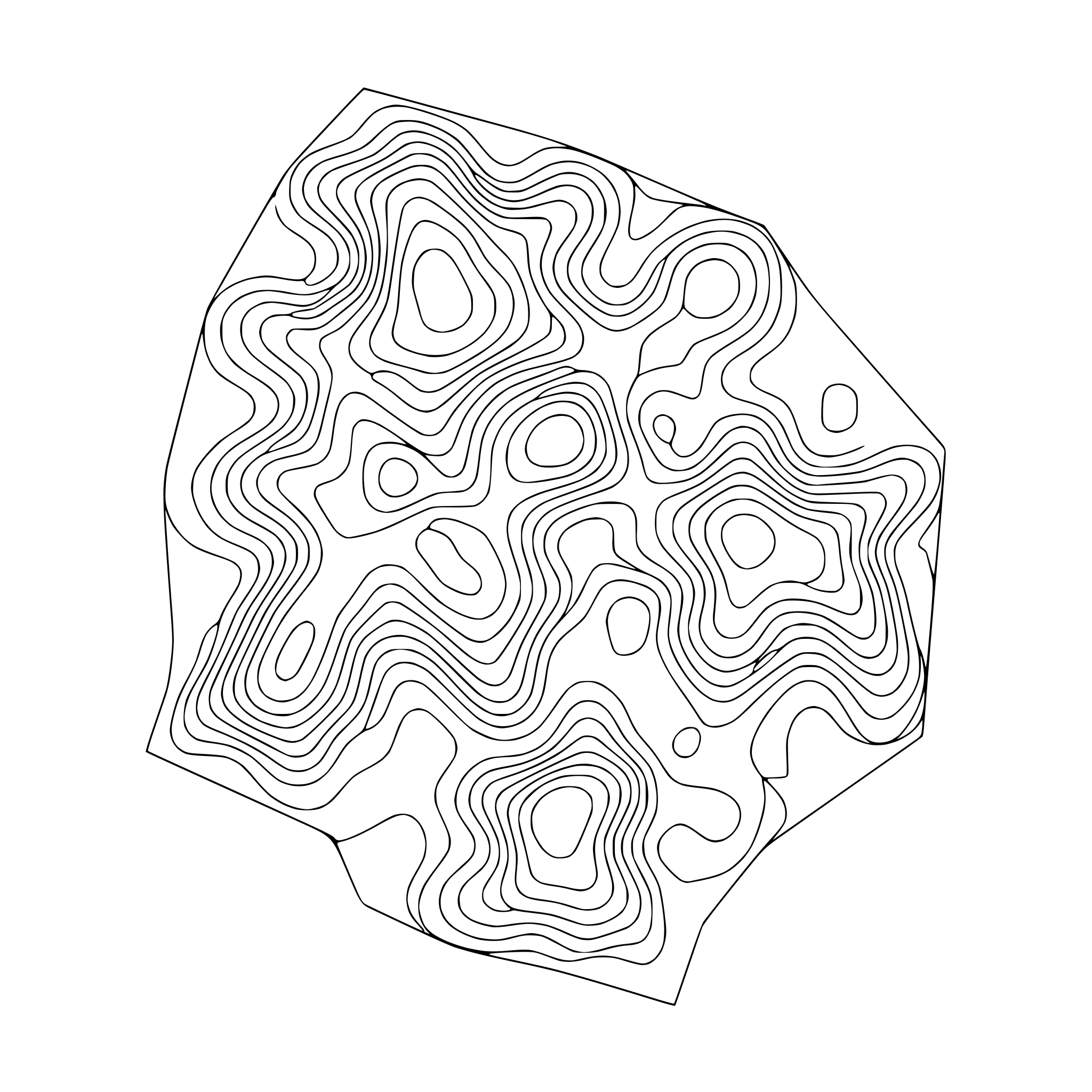 AI-generated SVG of a topographic contour map