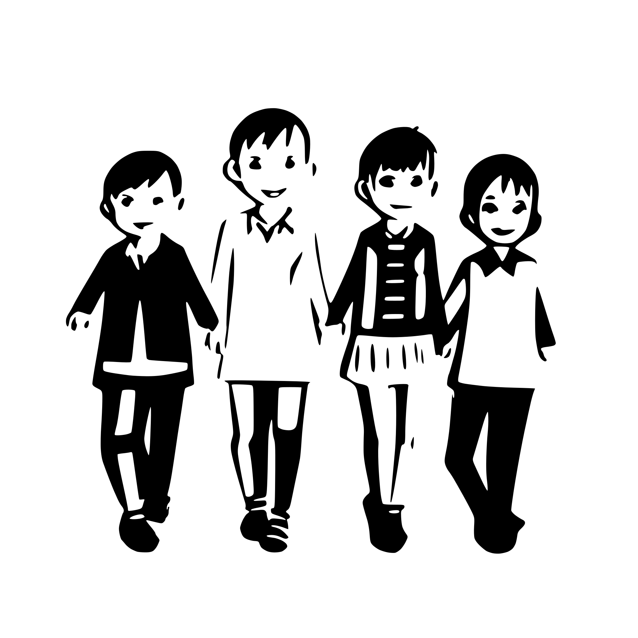 AI-generated SVG of a boys forming a line and holding hands