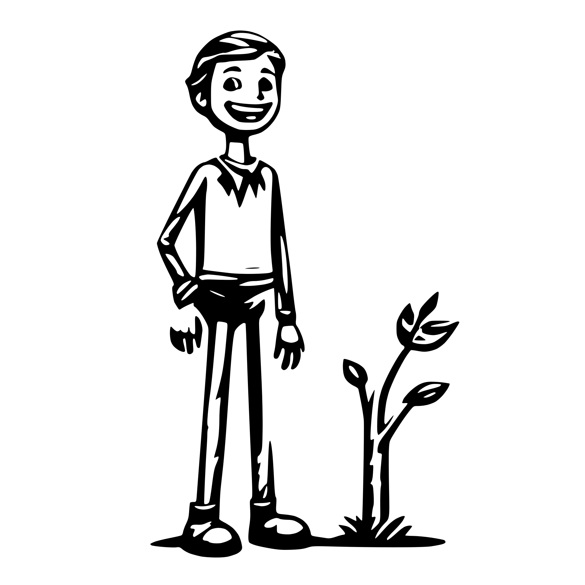 AI-generated SVG of 'stick man smiling'