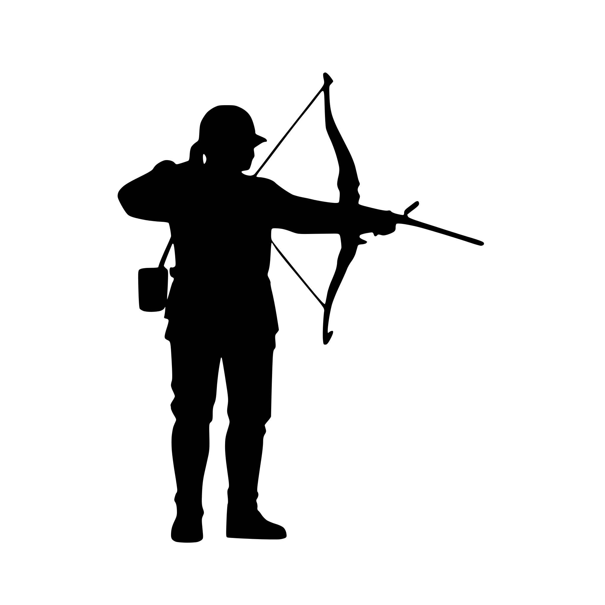 AI-generated SVG of a a silhouette of a bow hunter