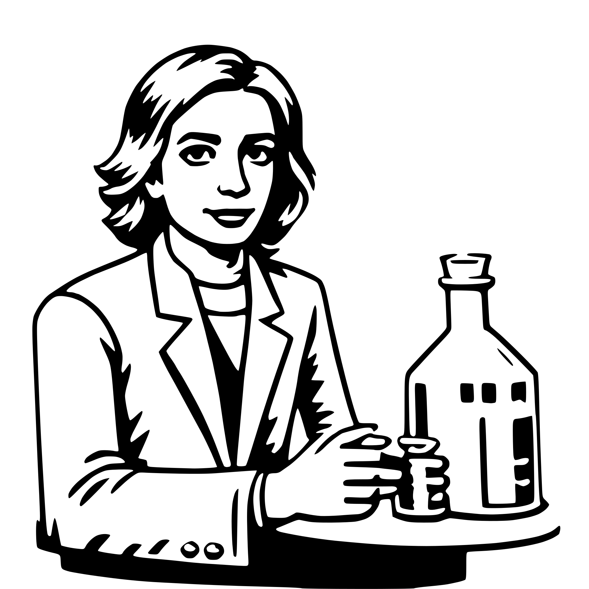 AI-generated SVG of a chemist