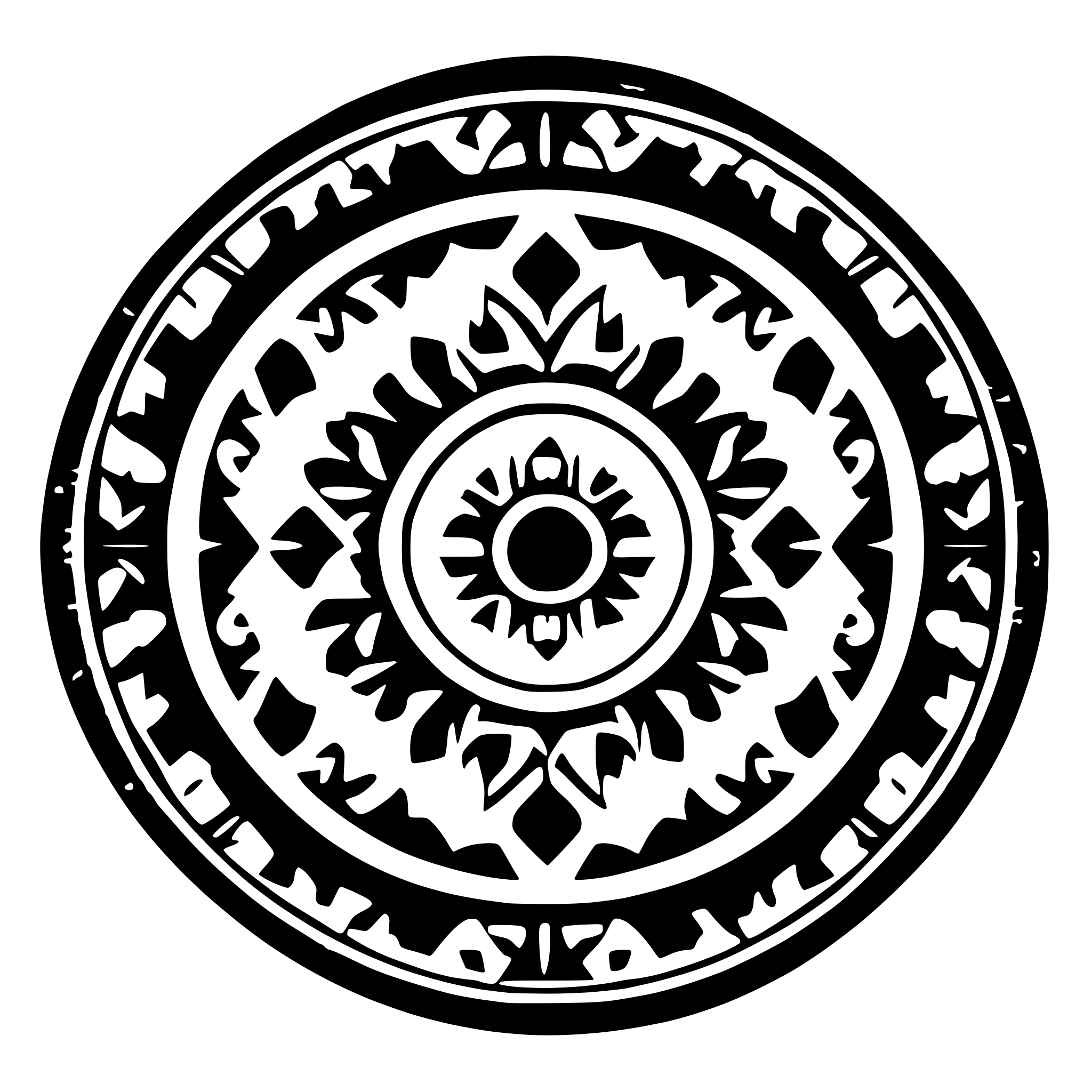 AI-generated SVG of a circular pattern in the style of Ukrainian ornaments