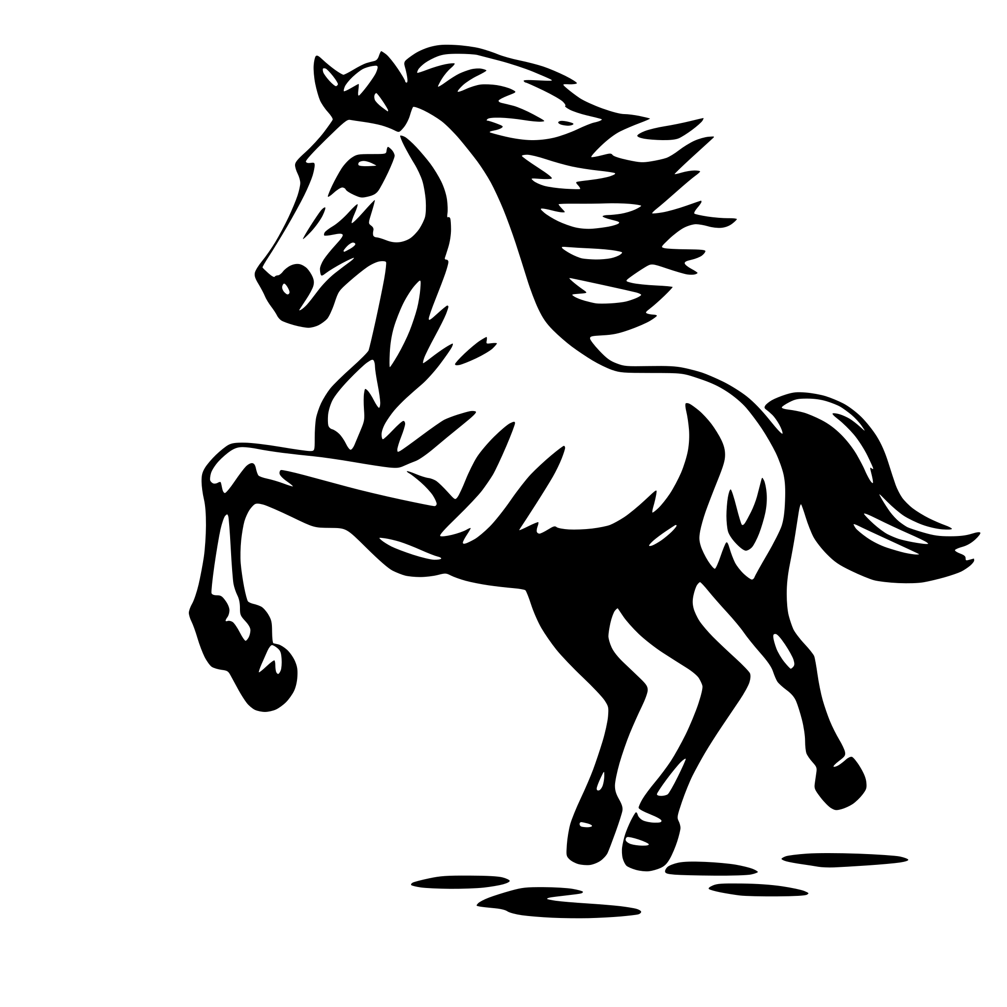 AI-generated SVG of 'running horse'