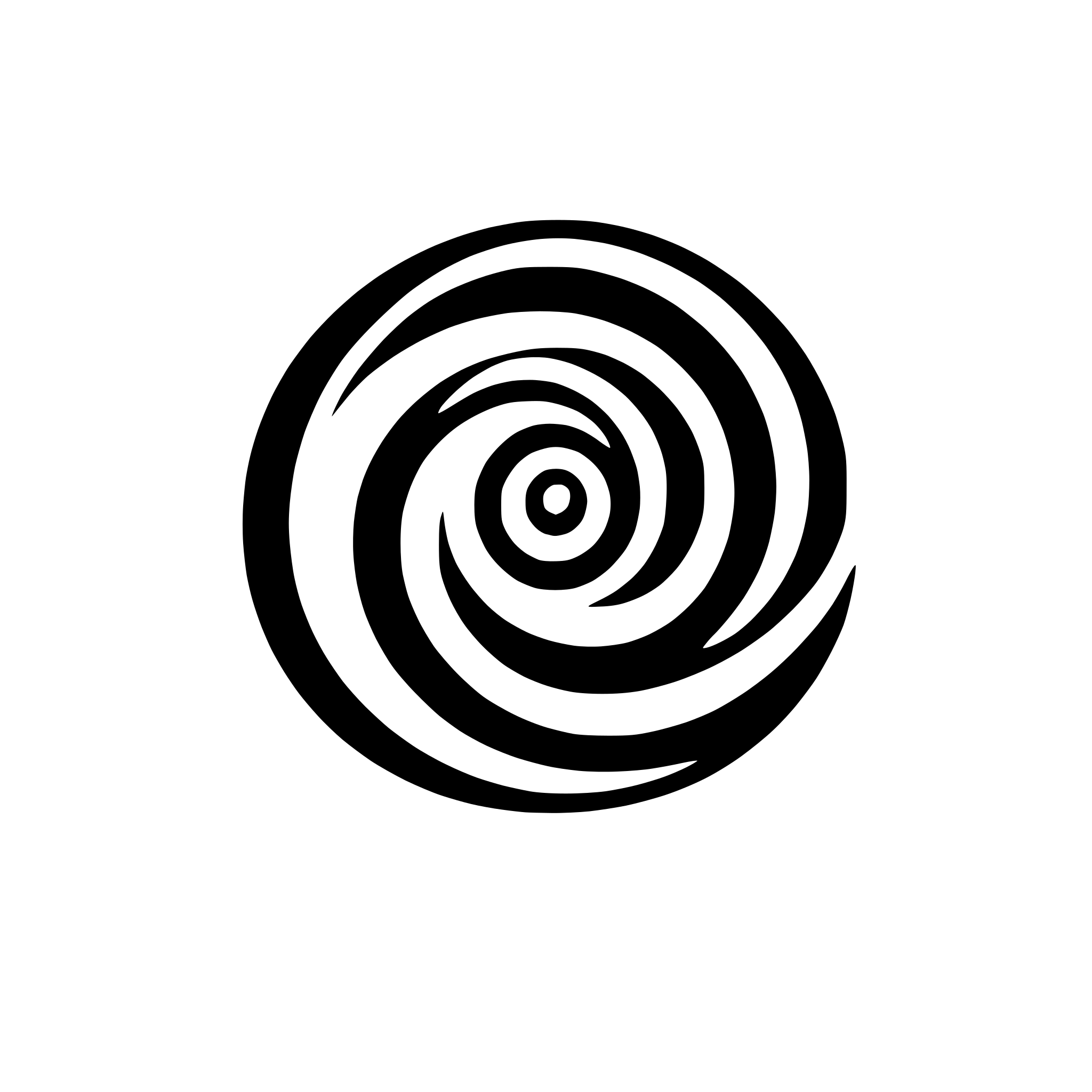 AI-generated SVG of 'stylized spiral with thick lines'