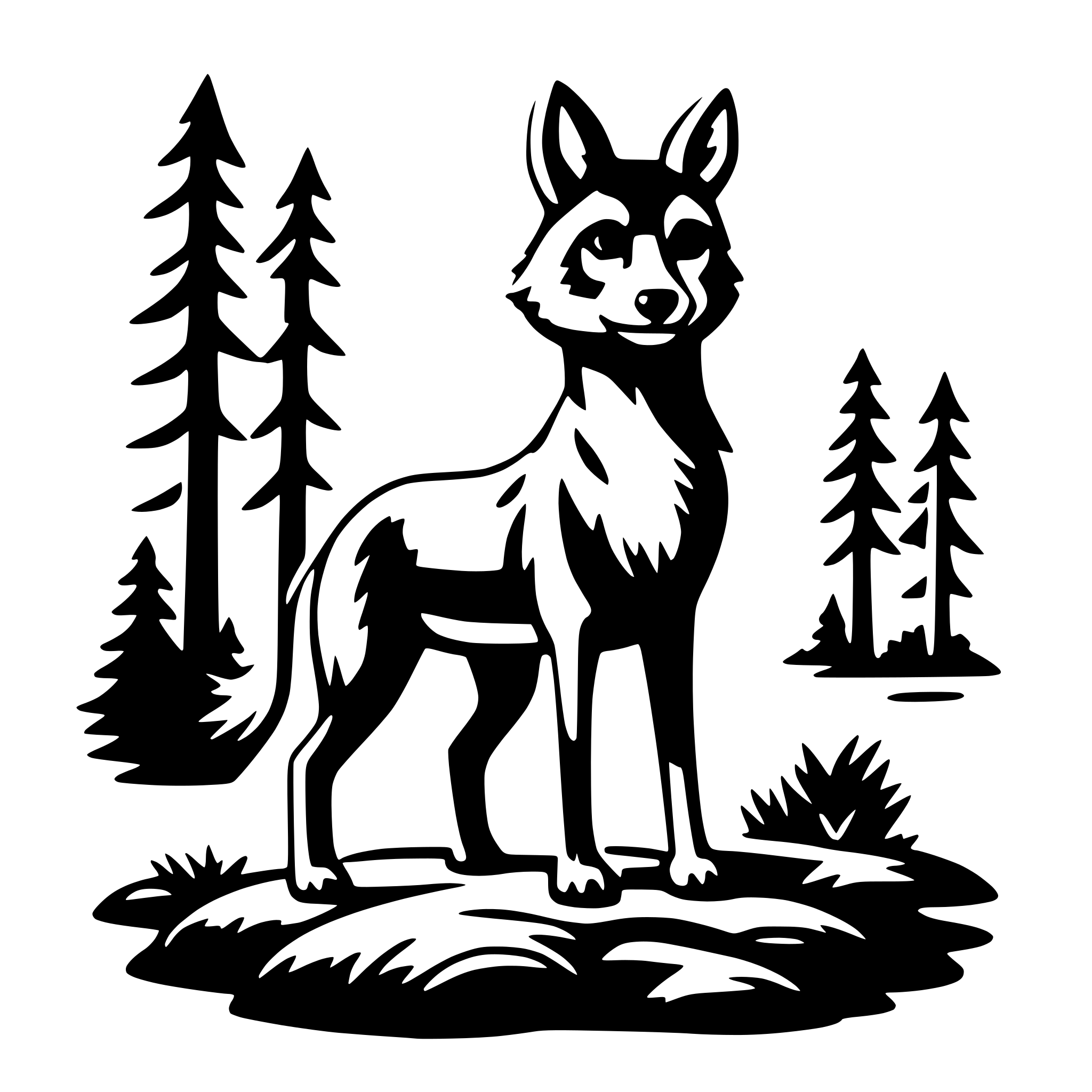 AI-generated SVG of a forest animals