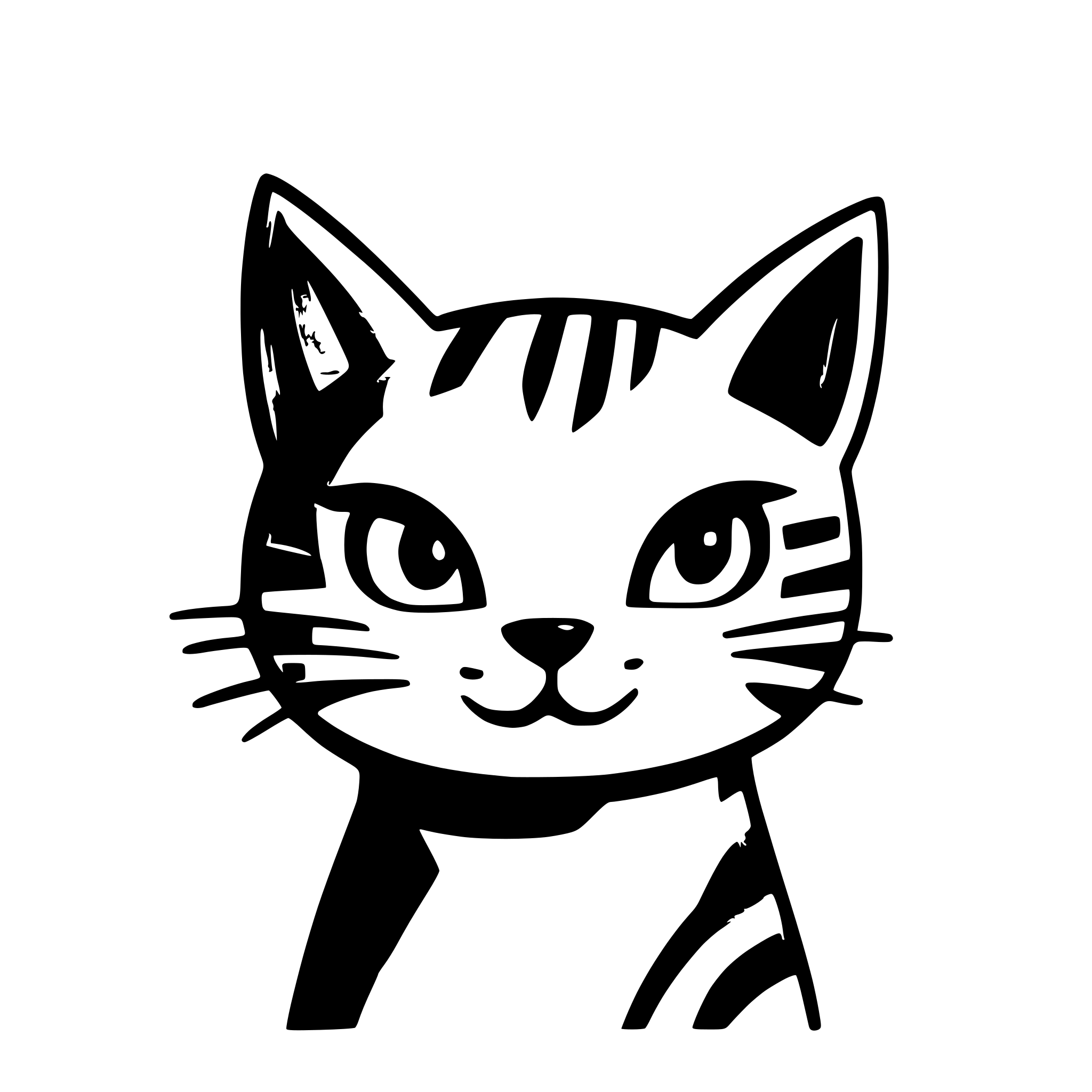 AI-generated SVG of a cat tabby Its eyes are closed (making a please eye)and its nose is pink. The background is blurred, making the cat the focal point of the image. The color is white, while there are a exclave a circle in ear to face which color orange in a front facing AI-generated SVG of a cat tabby Its eyes are closed (making a please eye)and its nose is pink. The background is blurred, making the cat the focal point of the image. The color is white, while there are a exclave a circle in ear to face which color orange in a front facing