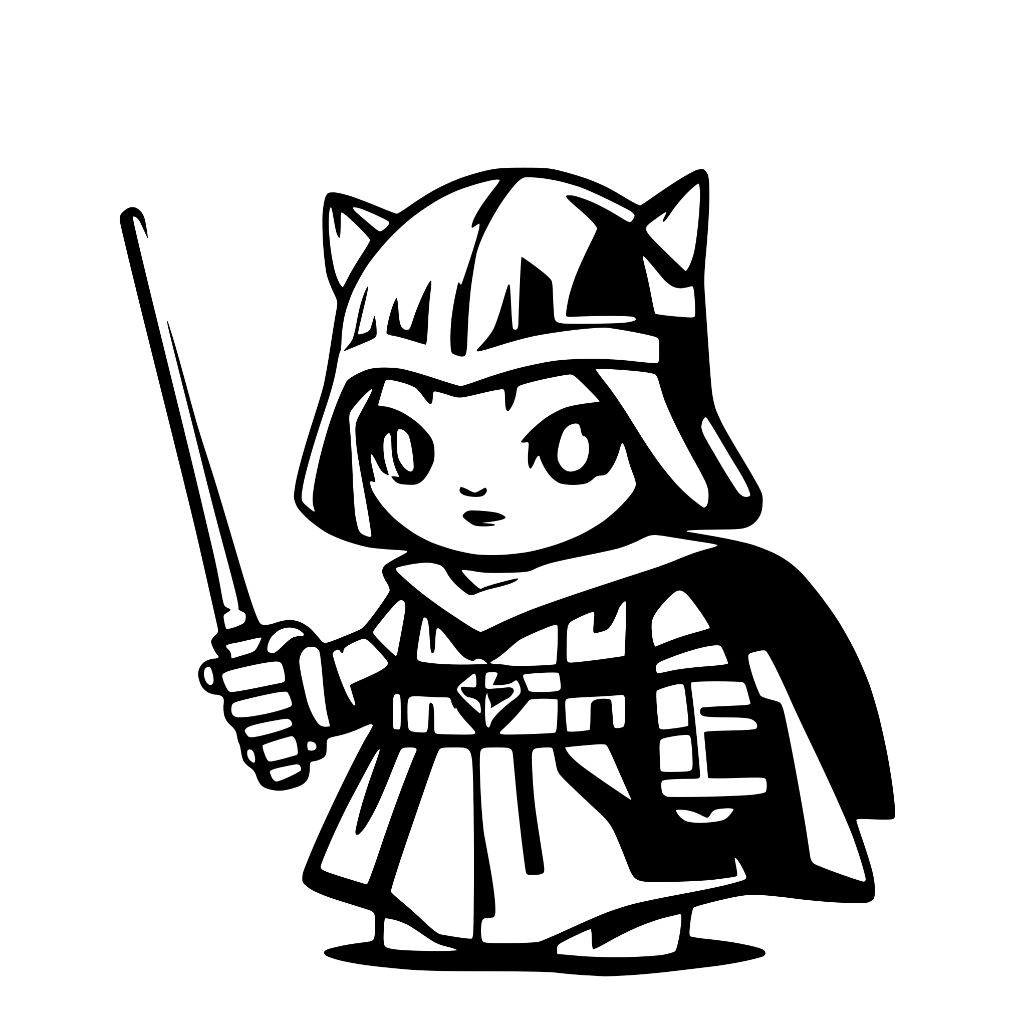 AI-generated SVG of 'hello Kitty is darth vader'