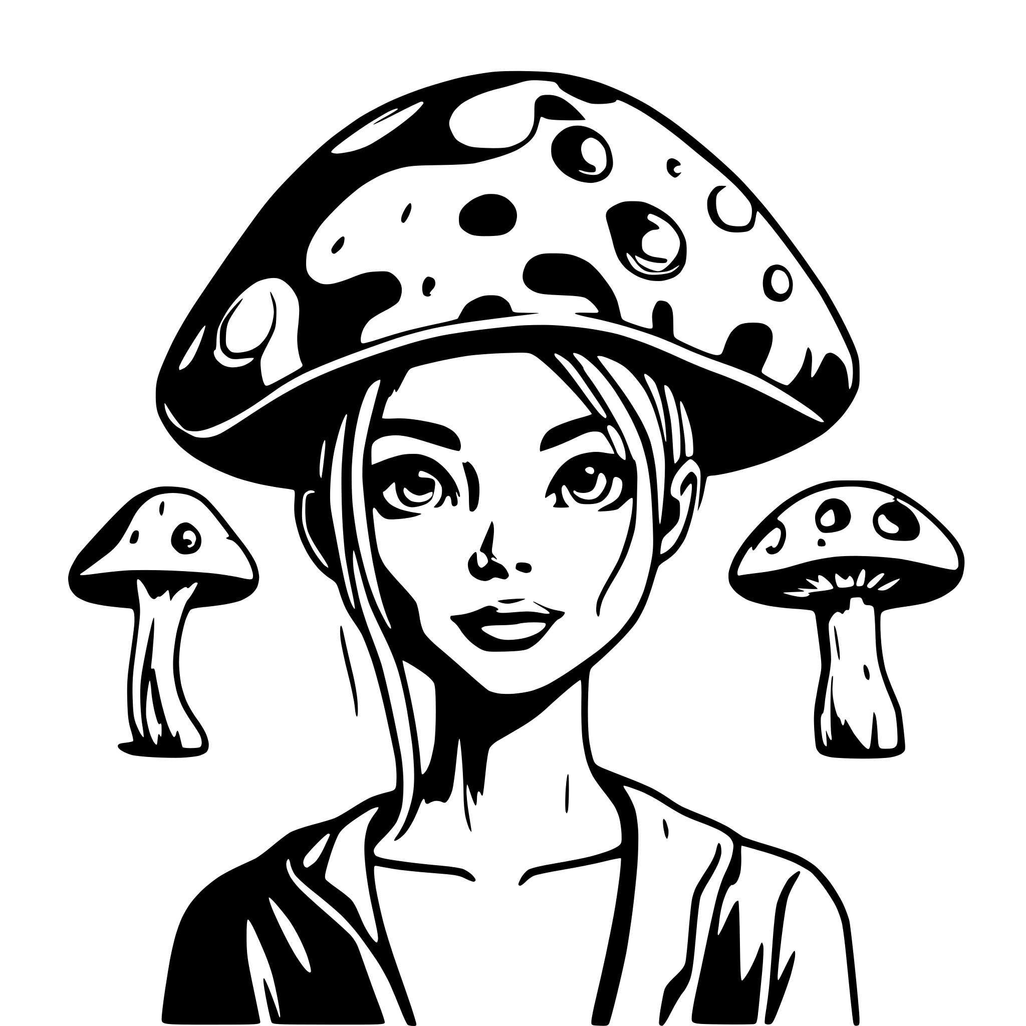 AI-generated SVG of a Aliens mushrooms phycodelic forest and wizard