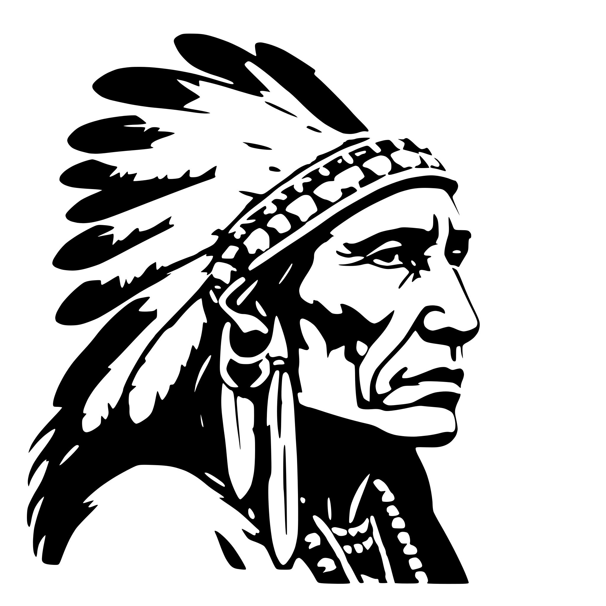 AI-generated SVG of a a native american chief, side view, nostalgic AI-generated SVG of a a native american chief, side view, nostalgic