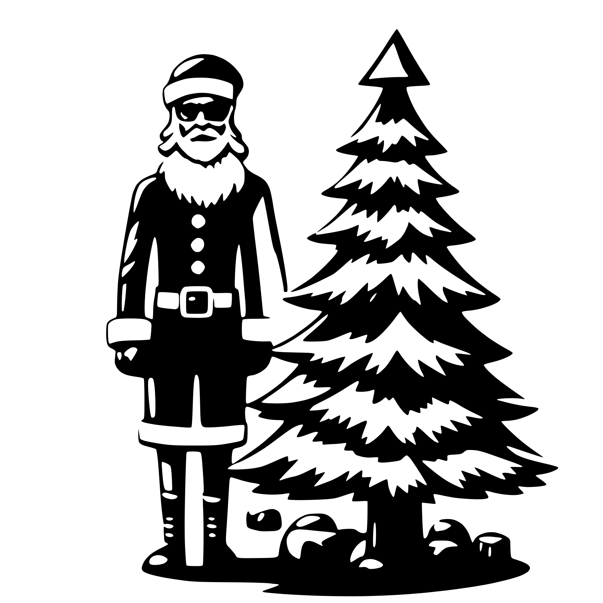 AI-generated SVG of a christmas tree with santa