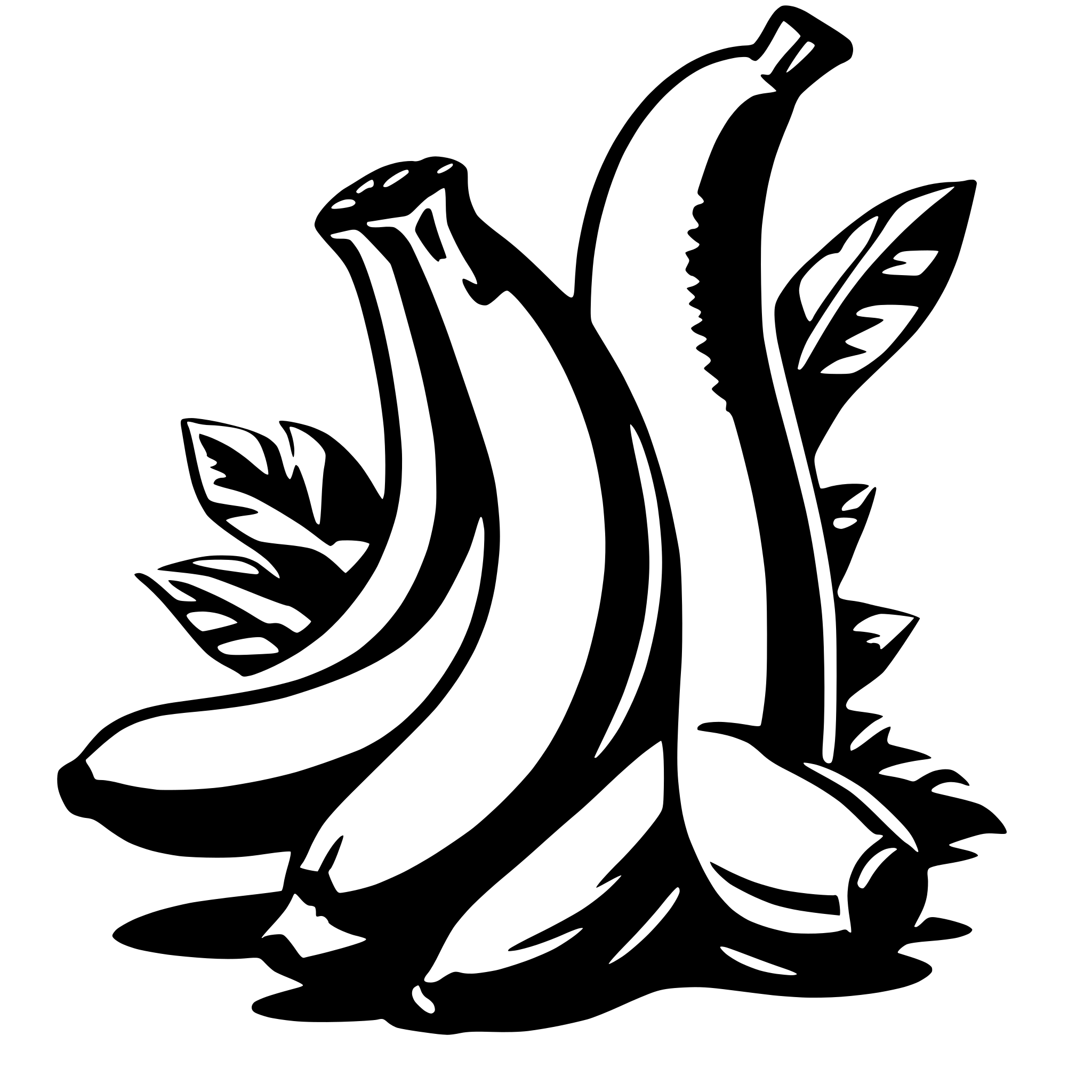 AI-generated SVG of 'Two bananas hugging each other'