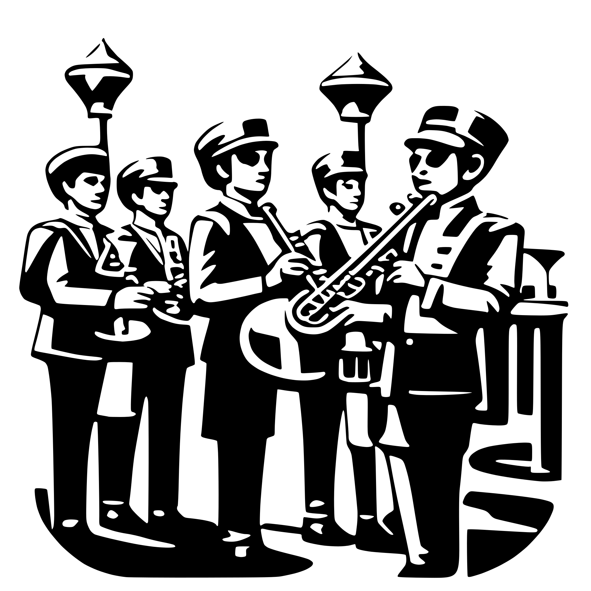 AI-generated SVG of a brass band