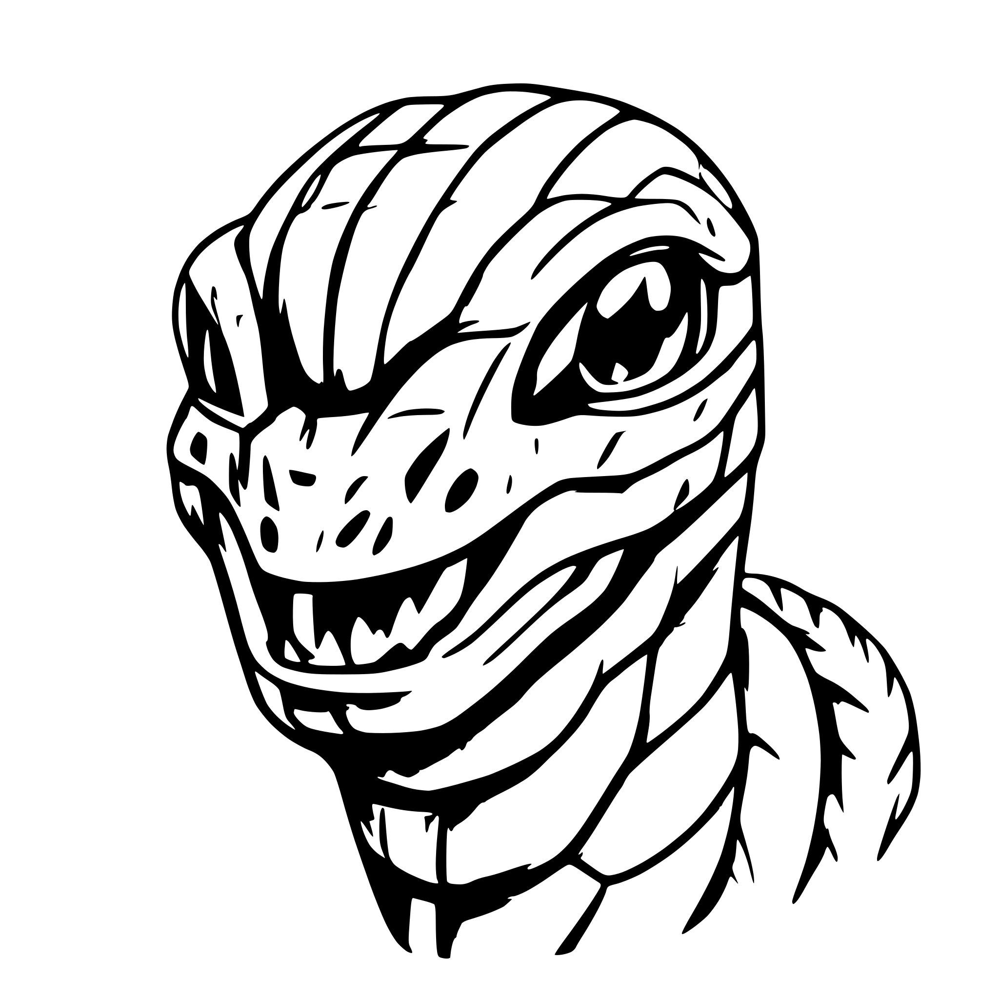 AI-generated SVG of 'rattle snake head'