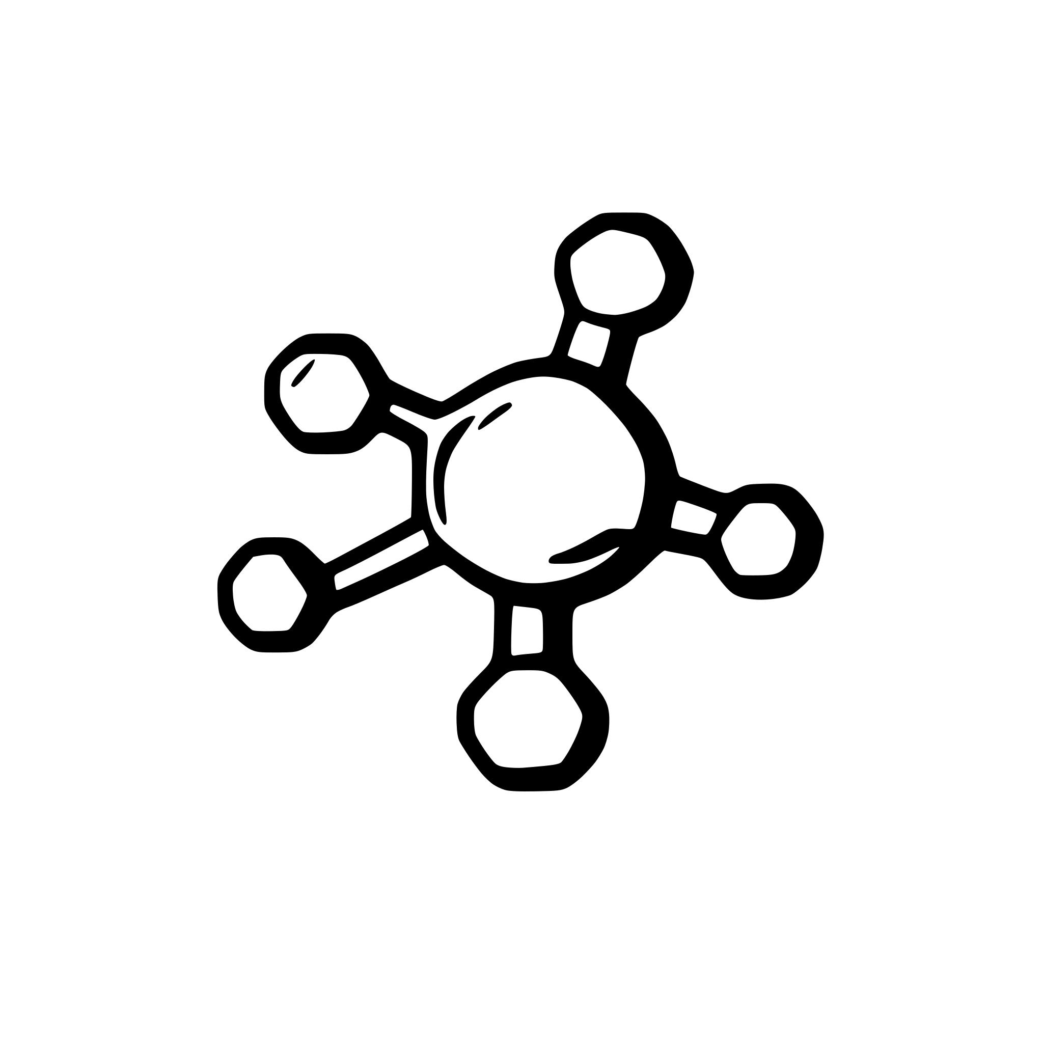 AI-generated SVG of a very simple web icon for a protein molecule
