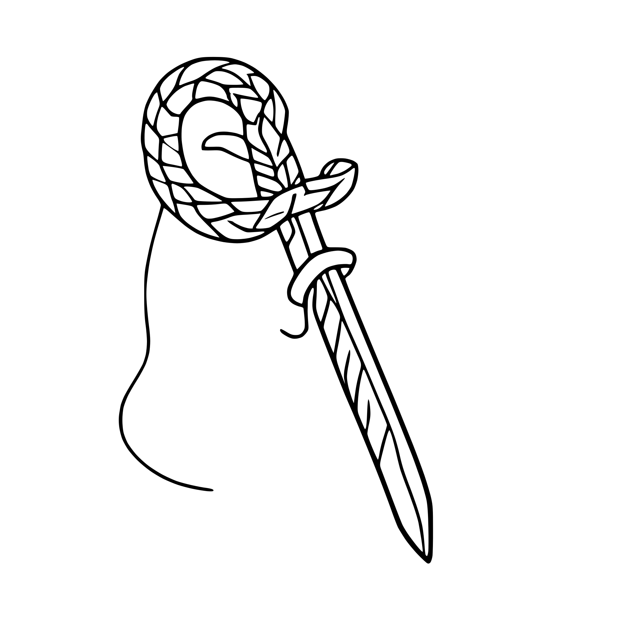 AI-generated SVG of a snake coiled around dagger