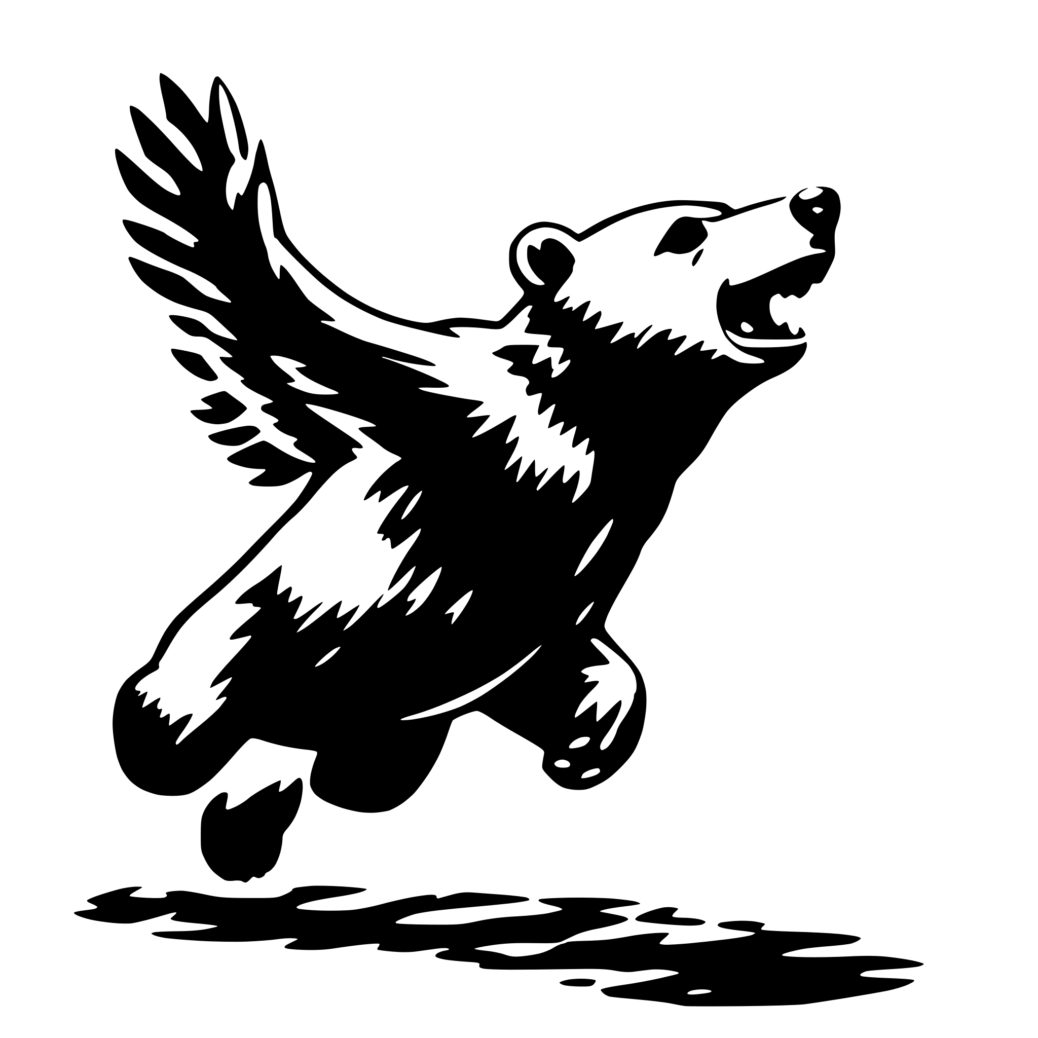 AI-generated SVG of 'A big bear that is flying'