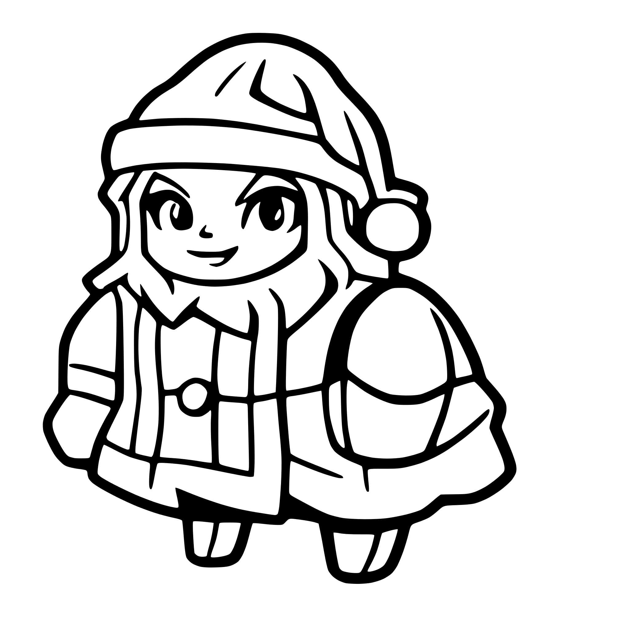 AI-generated SVG of a santa claus full body