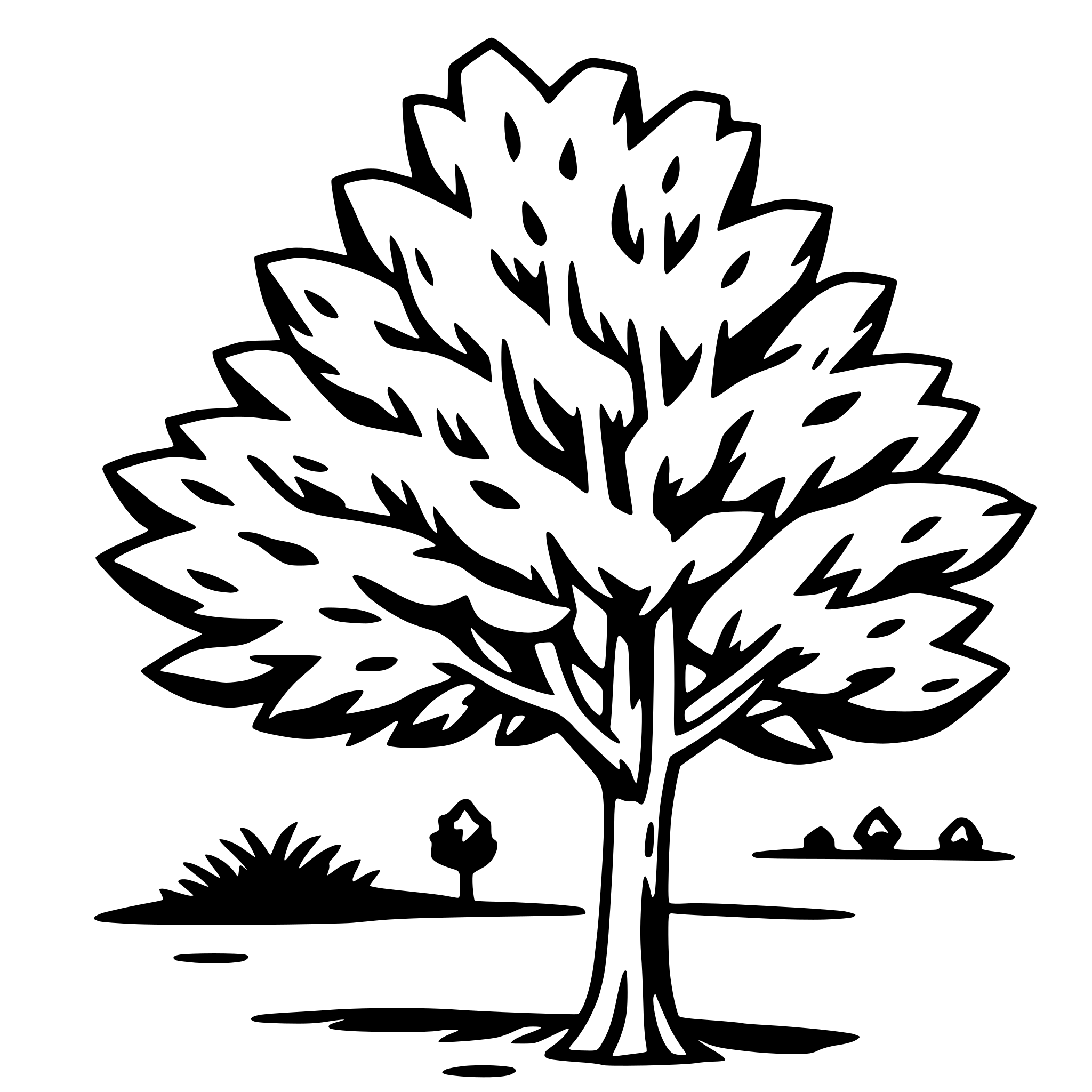 AI-generated SVG of a willow tree