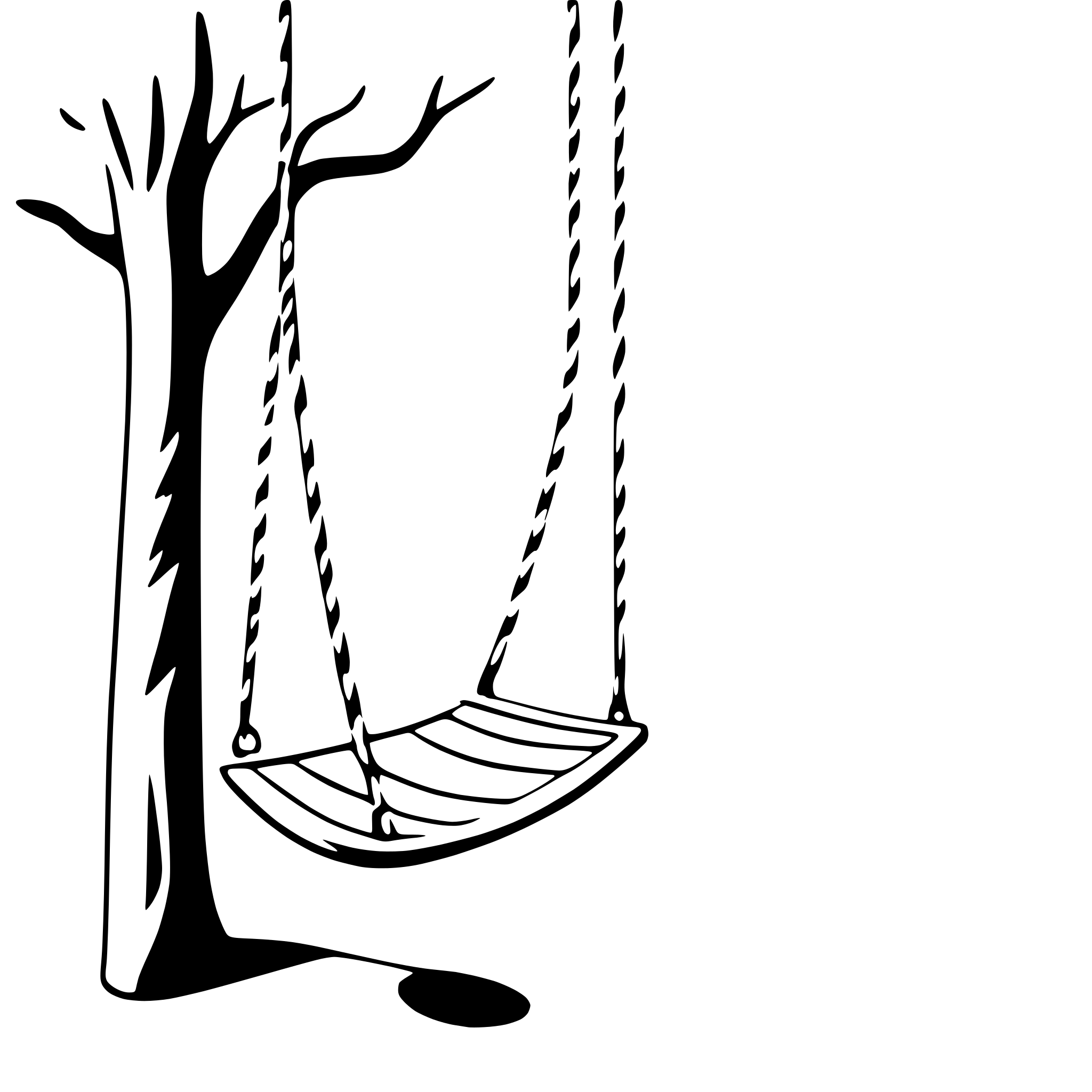 AI-generated SVG of 'swing hanging from tree'
