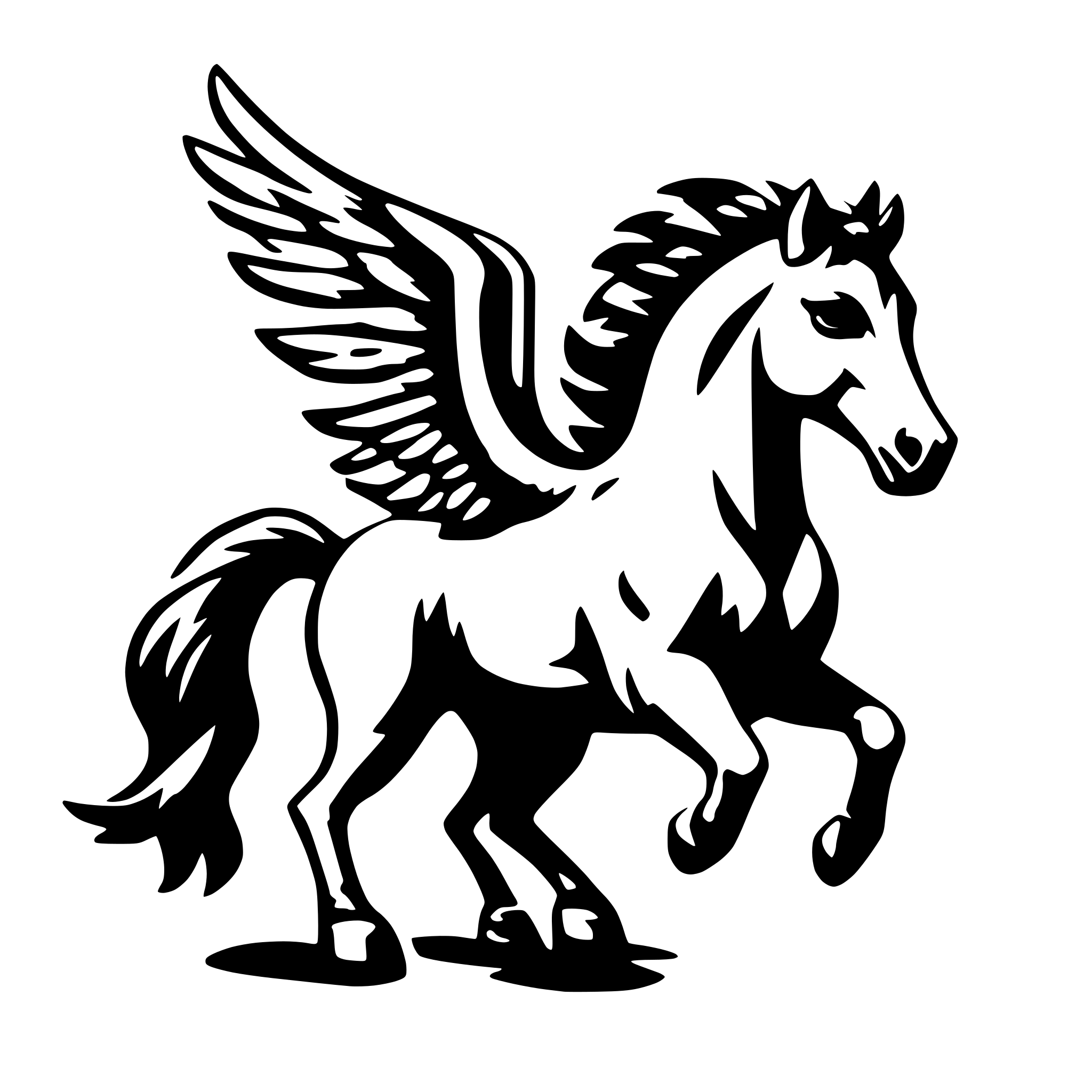 AI-generated SVG of a pegasus