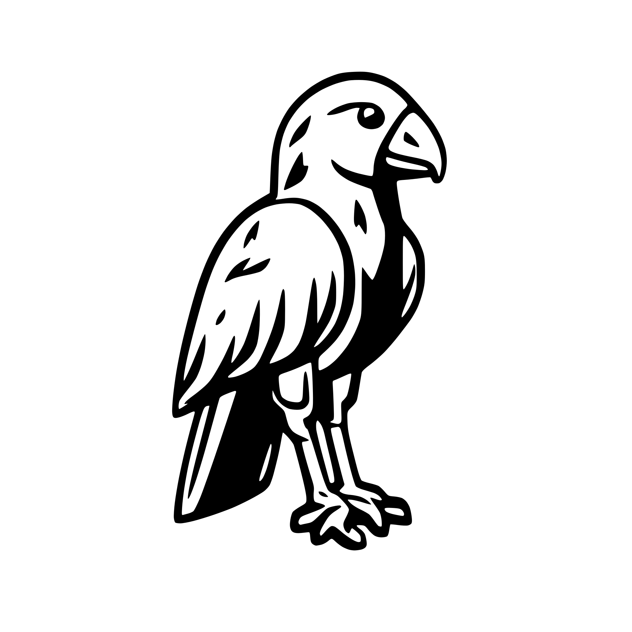 AI-generated SVG of 'african grey bird'